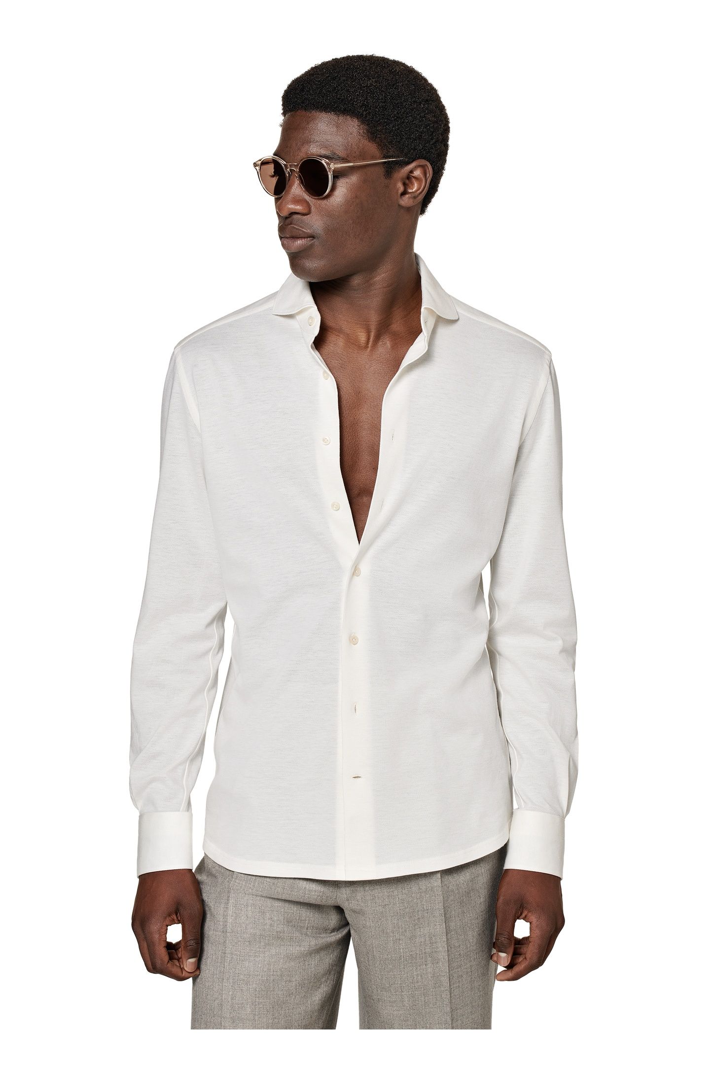 OFF-WHITE KNITTED FULL PLACKET CASUAL SHIRTS OFF-WHITE 2
