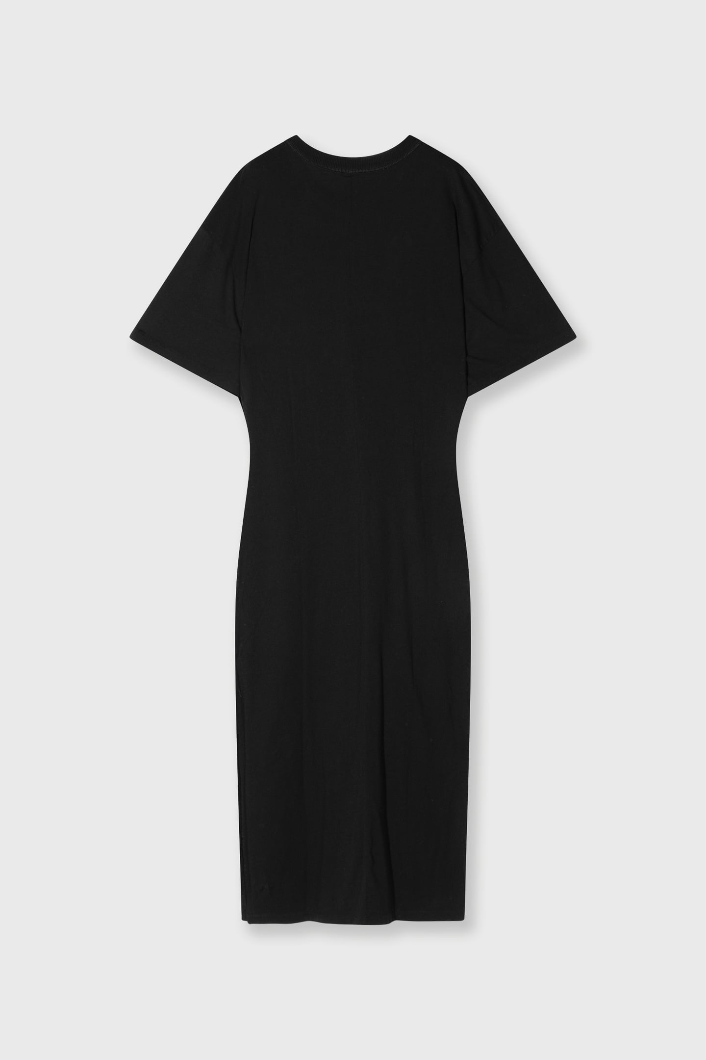 TEE DRESS GATHERING BLACK 6