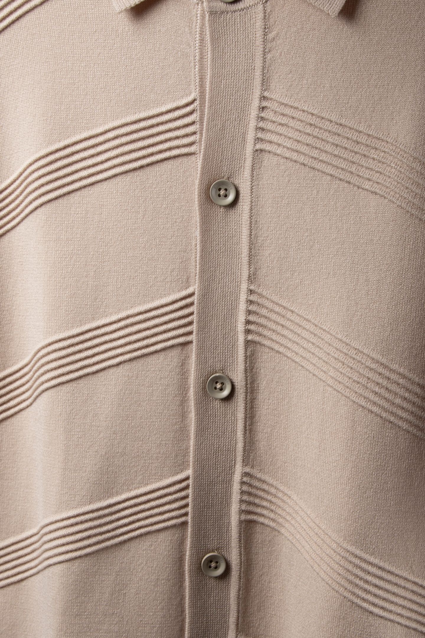 PULLOVER SHORT SLEEVE FULL BUTTON POLO RELIEF KNIT CEMENT 4
