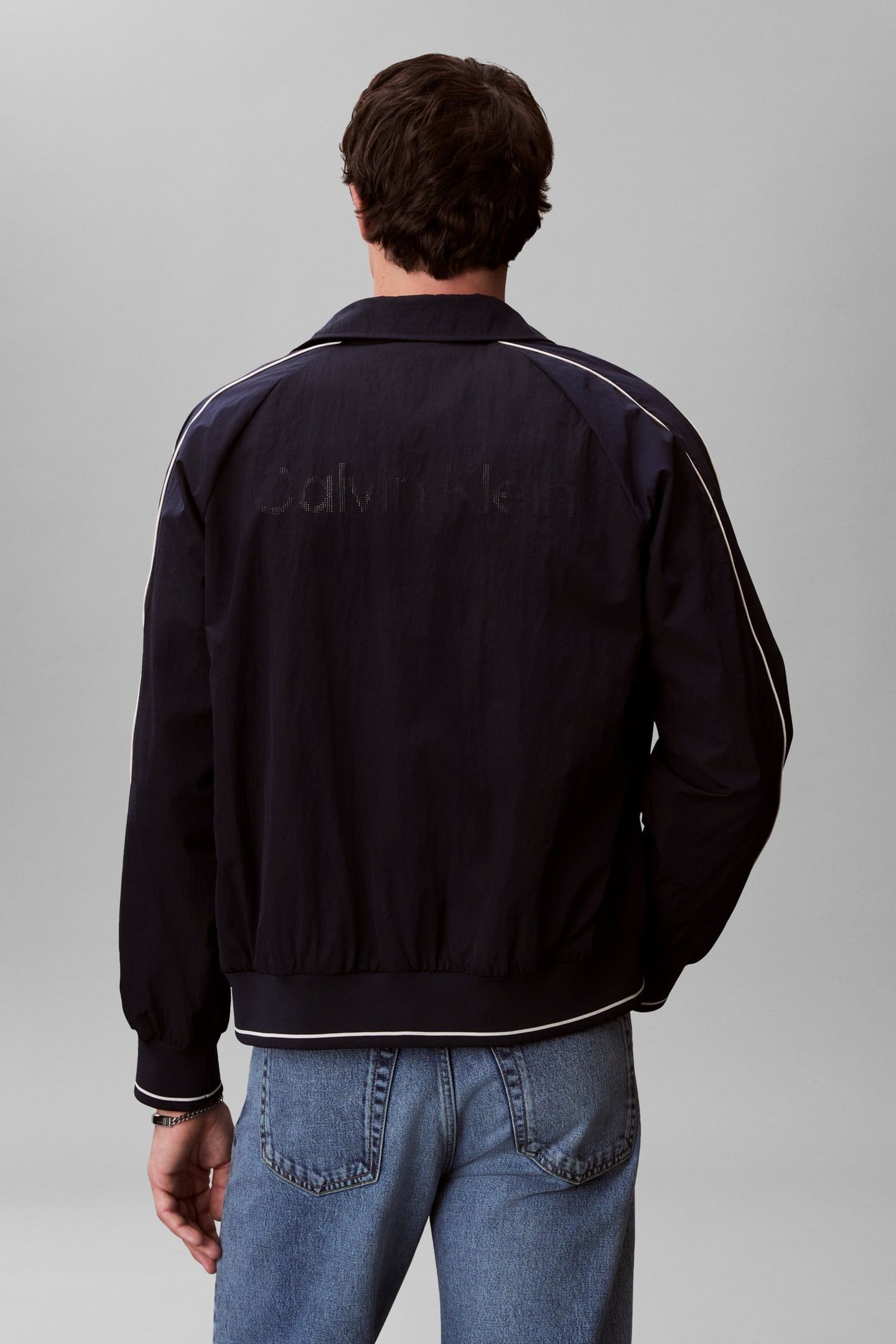 LS NYLON SNAP BOMBER JACKET DARK SAPPHIRE 4