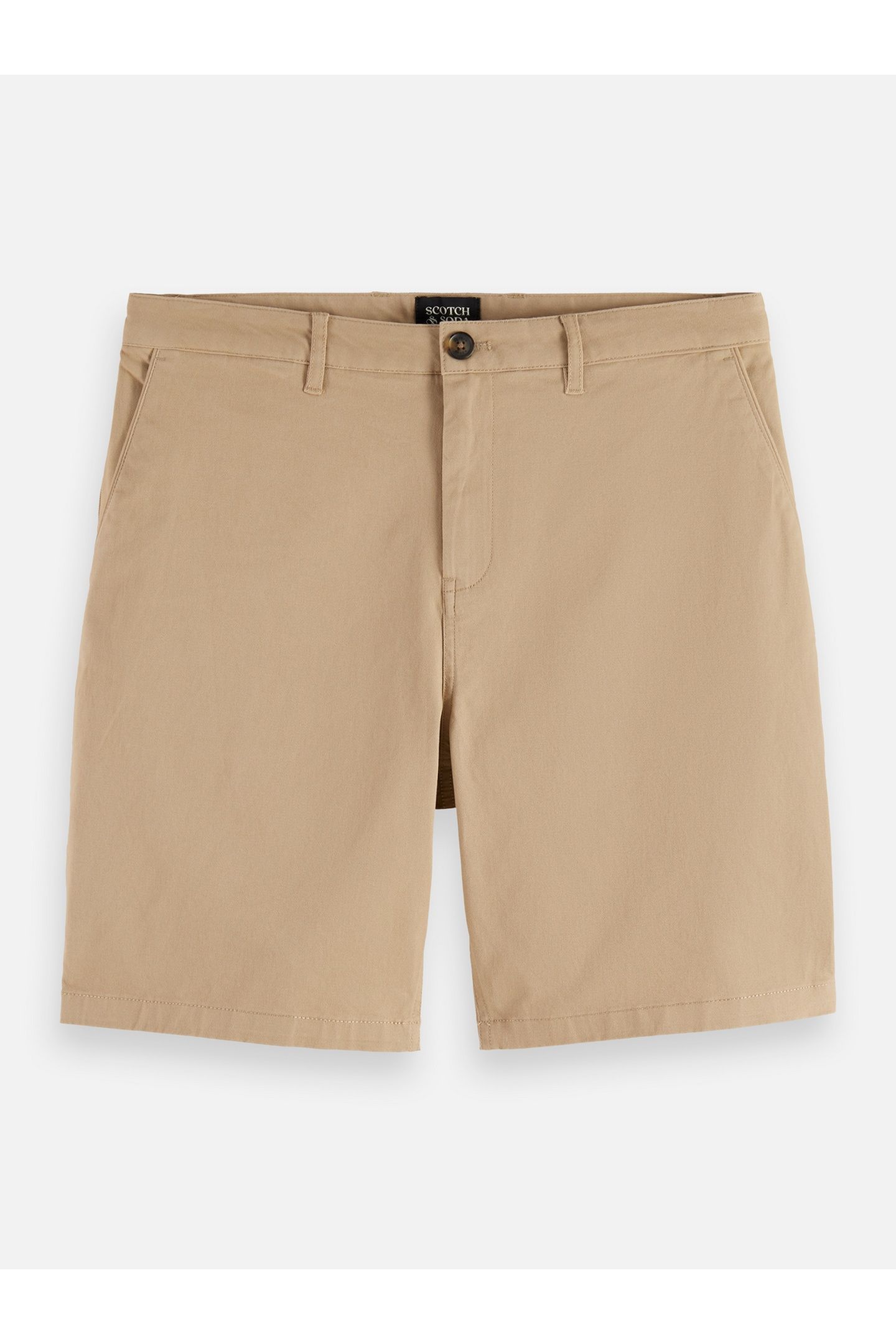 STUART COTTON-BLEND TWILL REGULAR-FIT SHORT SAND 4