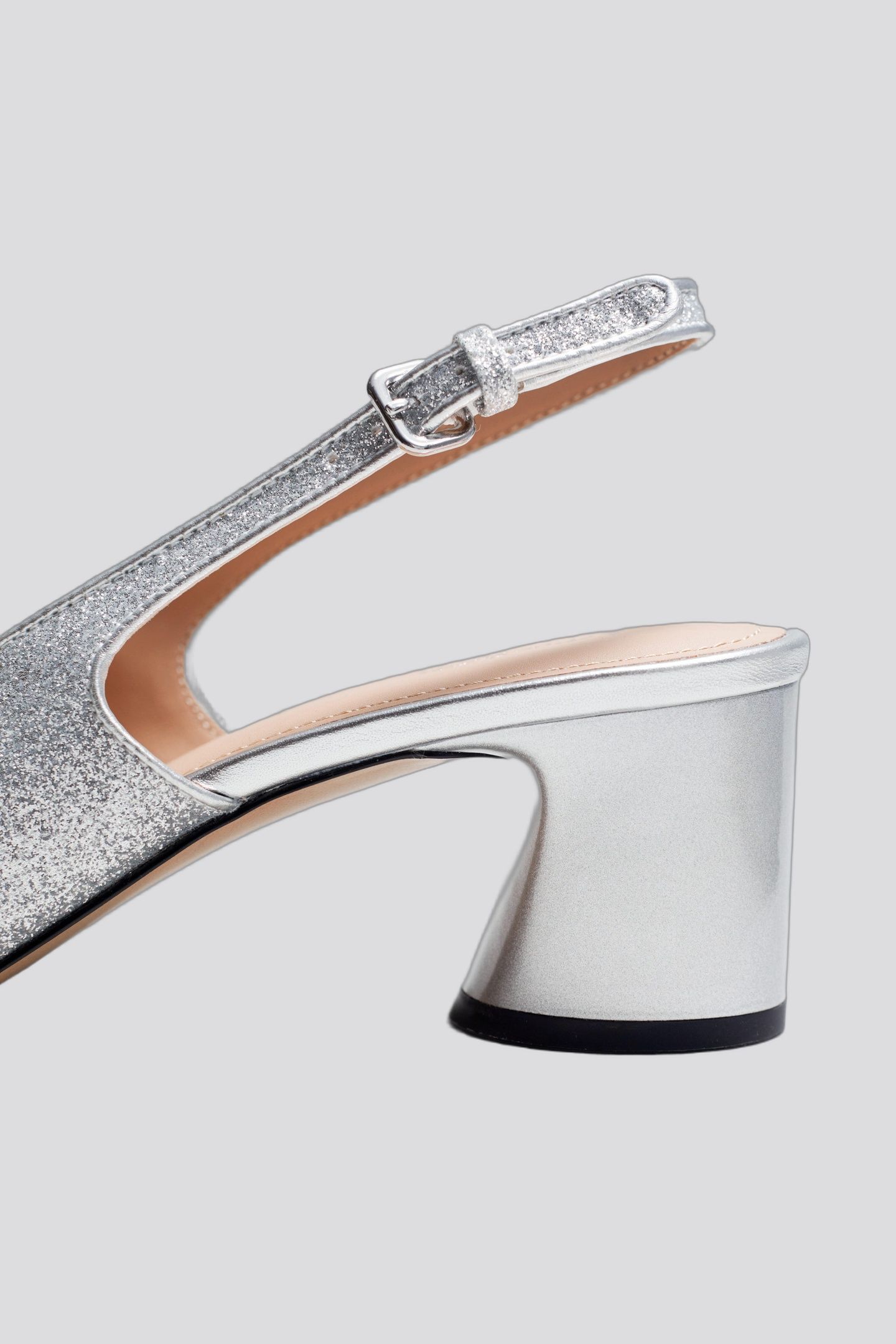 HASEL BLOCK HEEL PUMP SILVER 5