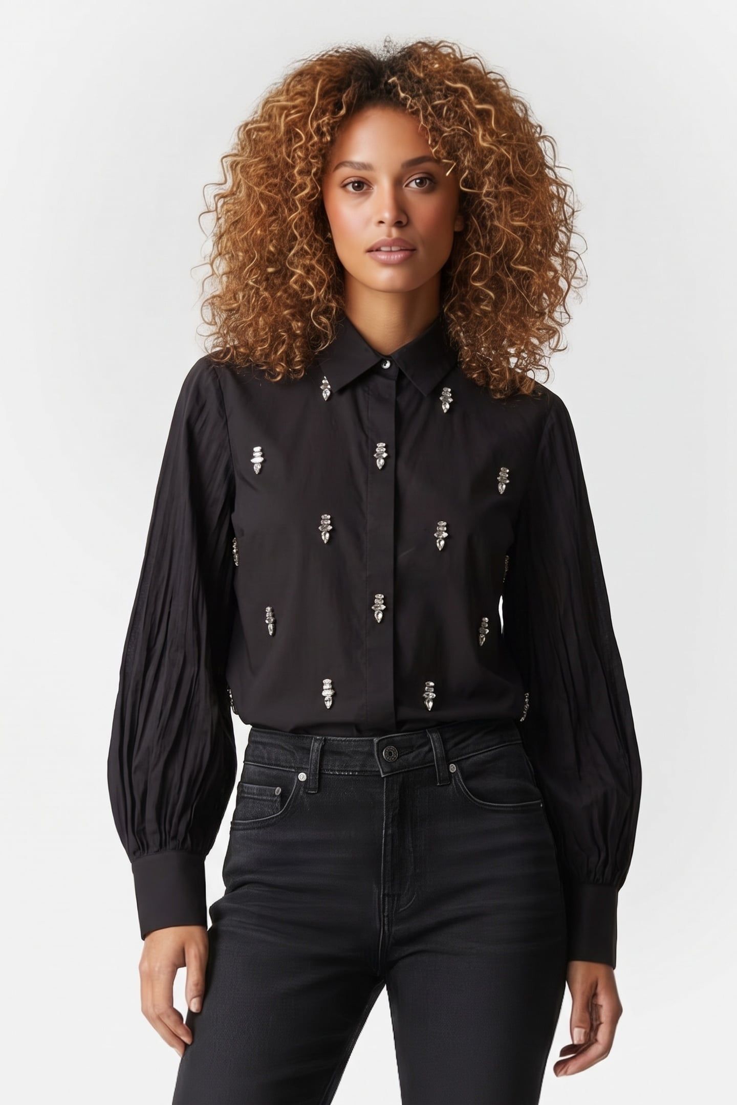 EMBELLISHED BLOUSE BLACK 1
