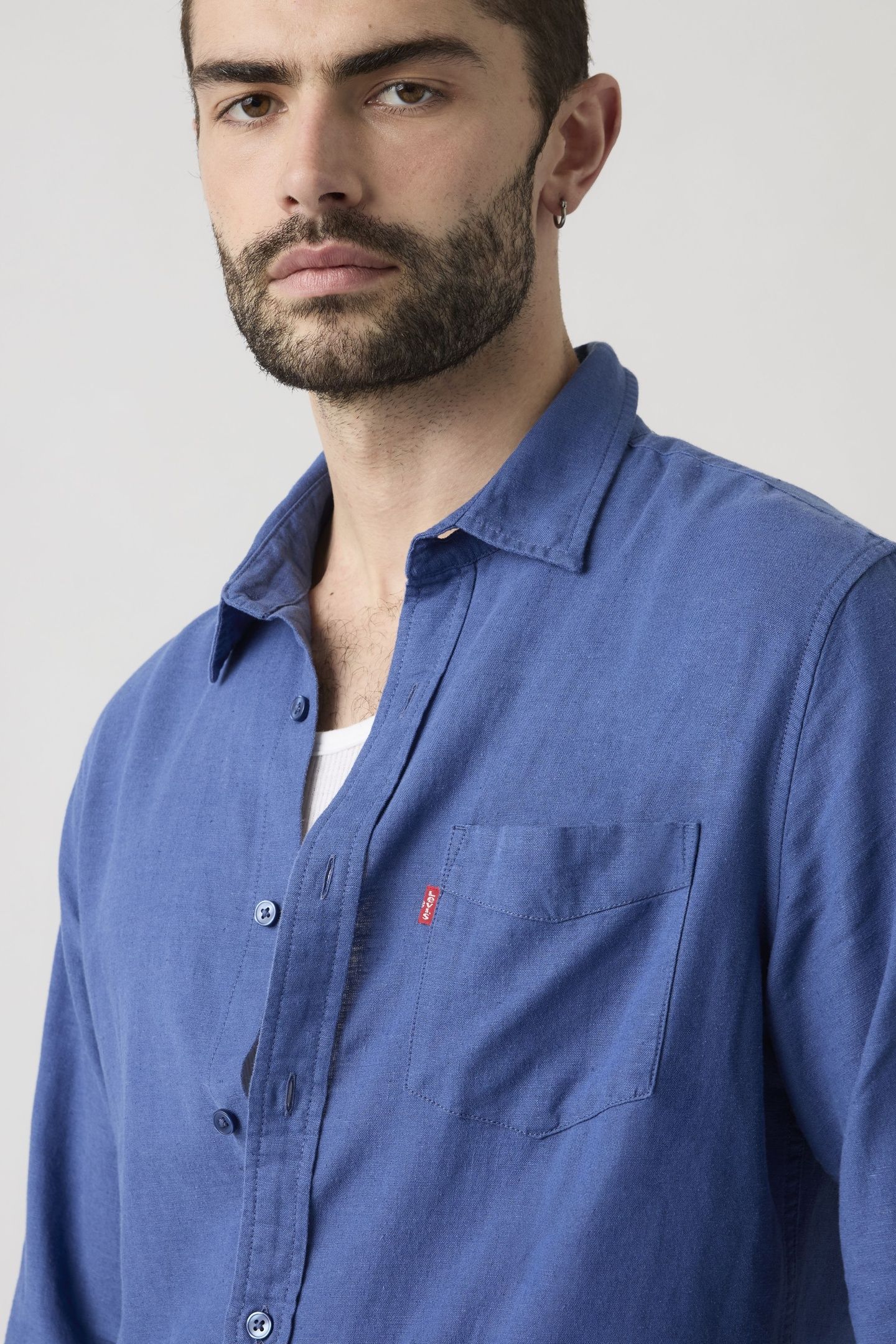 SUNSET ONE POCKET COTTON LINEN SHIRT 5
