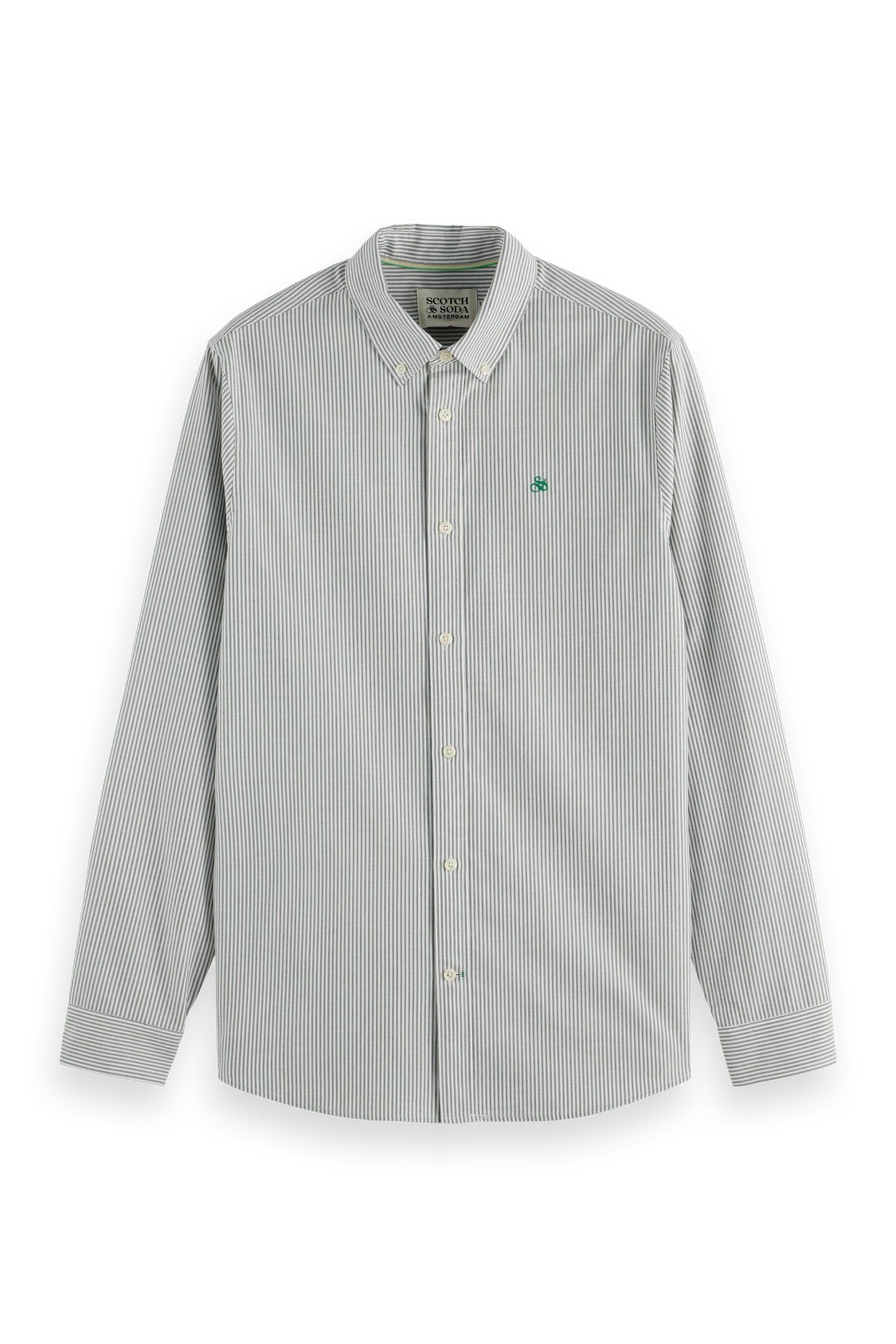 STRIPED REGULAR-FIT OXFORD SHIRT THYME STRIPE 1
