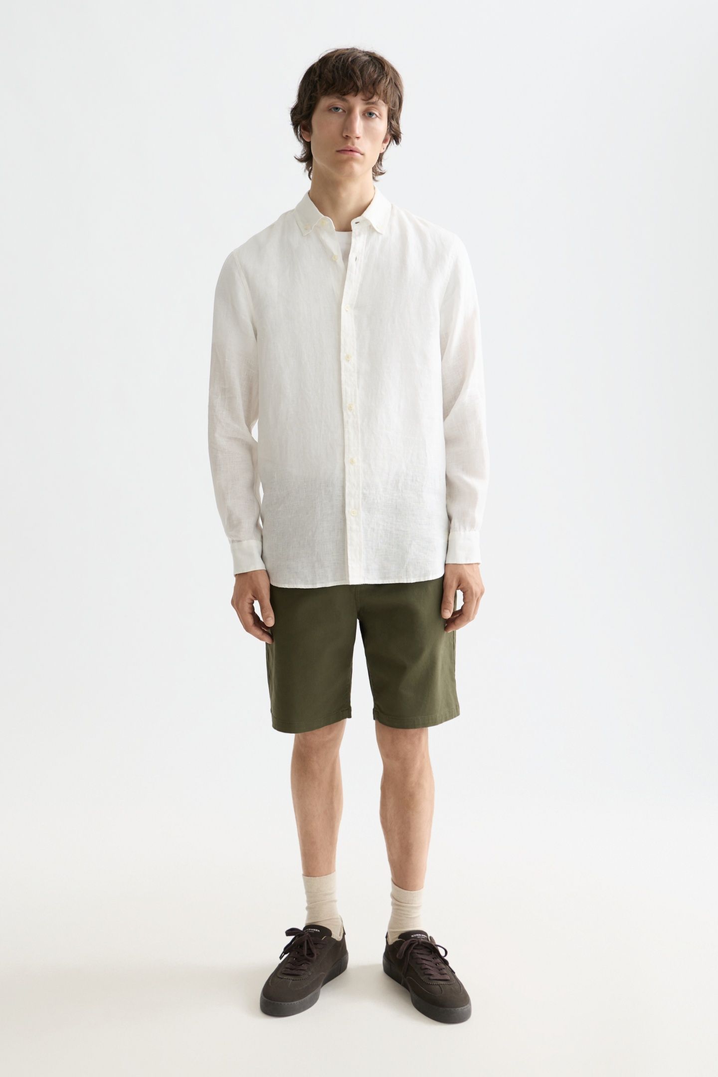 STUART COTTON-BLEND TWILL REGULAR-FIT SHORT KHAKI 2