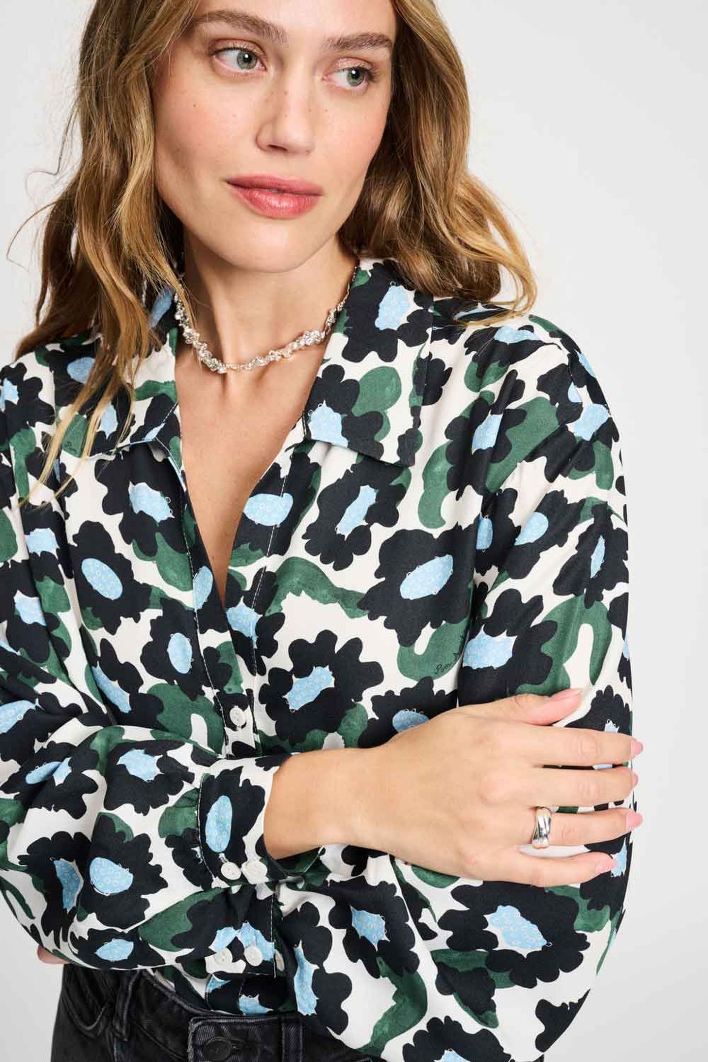 BLOUSE - VIOLET WILD FLOWERS ECRU 5