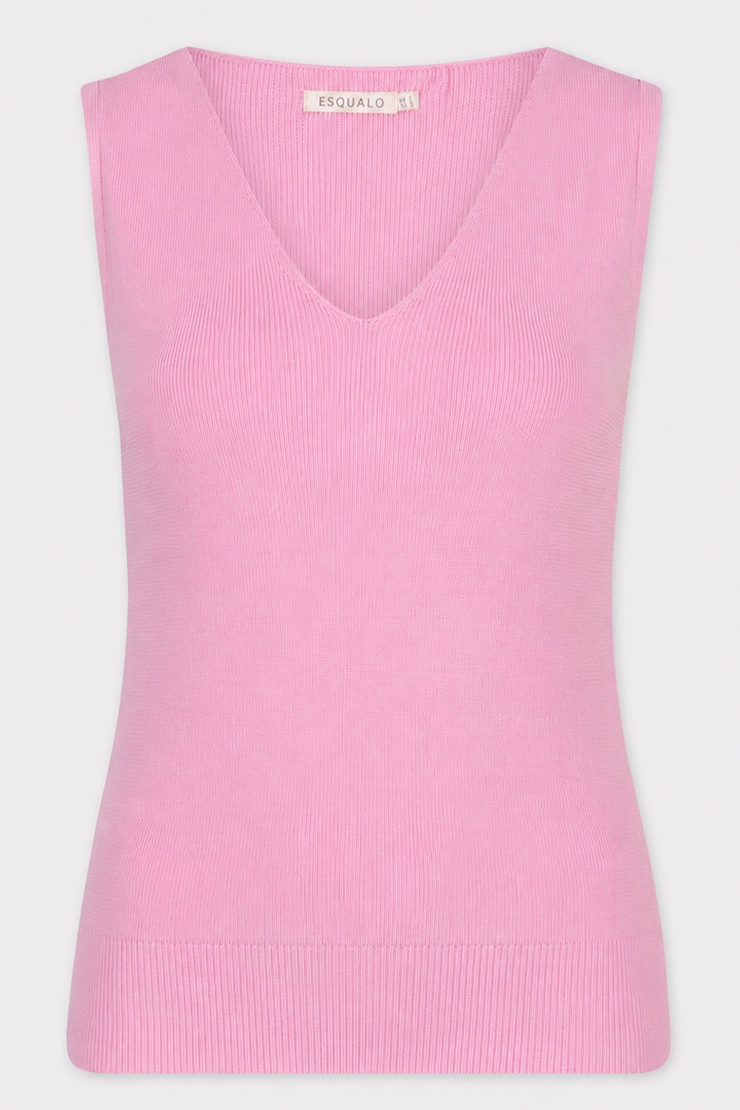 TOP RIB V-NECK PASTEL PINK 1