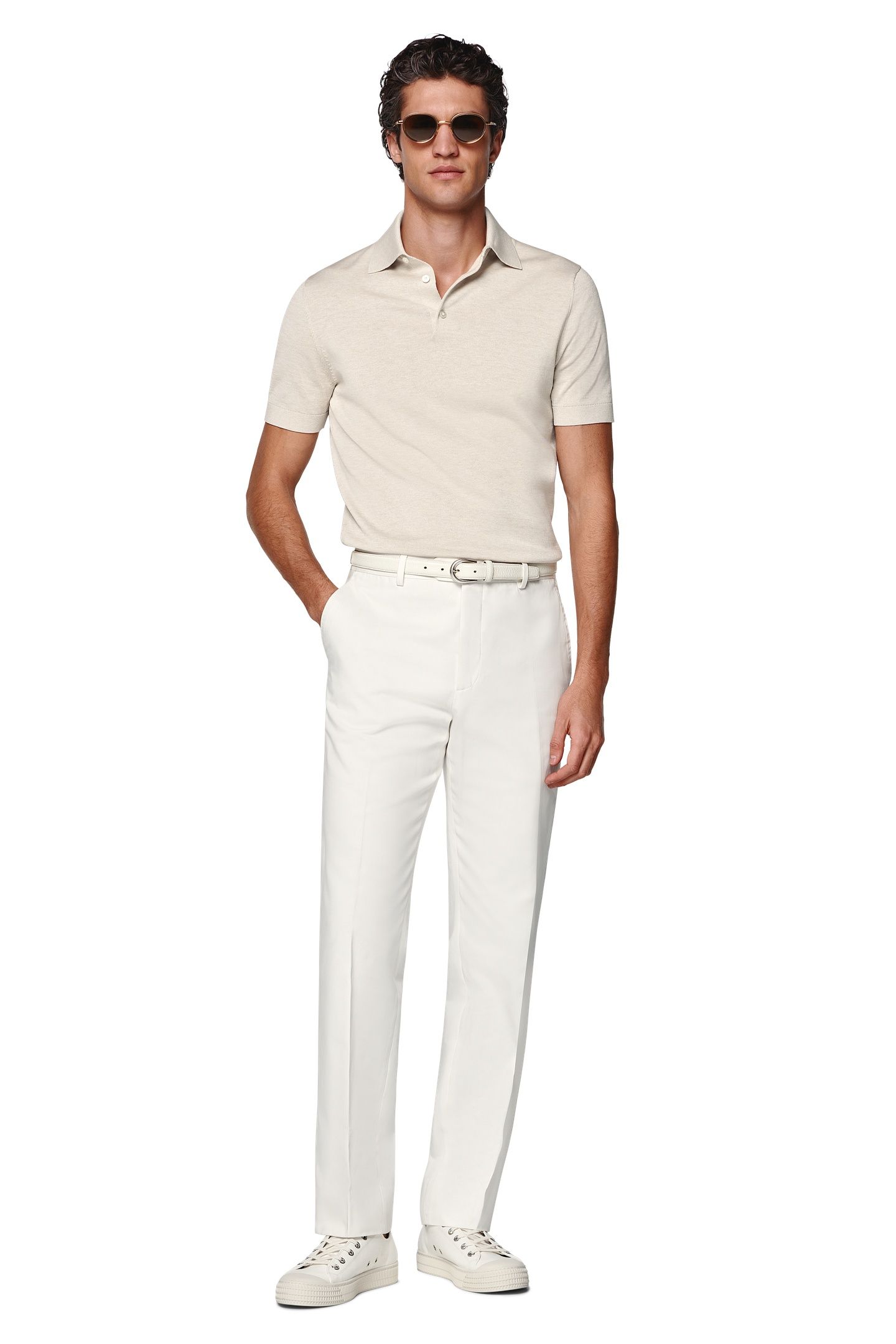 MILANO-OFF-WHITE-PURE COTTON FORMAL TROUSERS OFF-WHITE 2