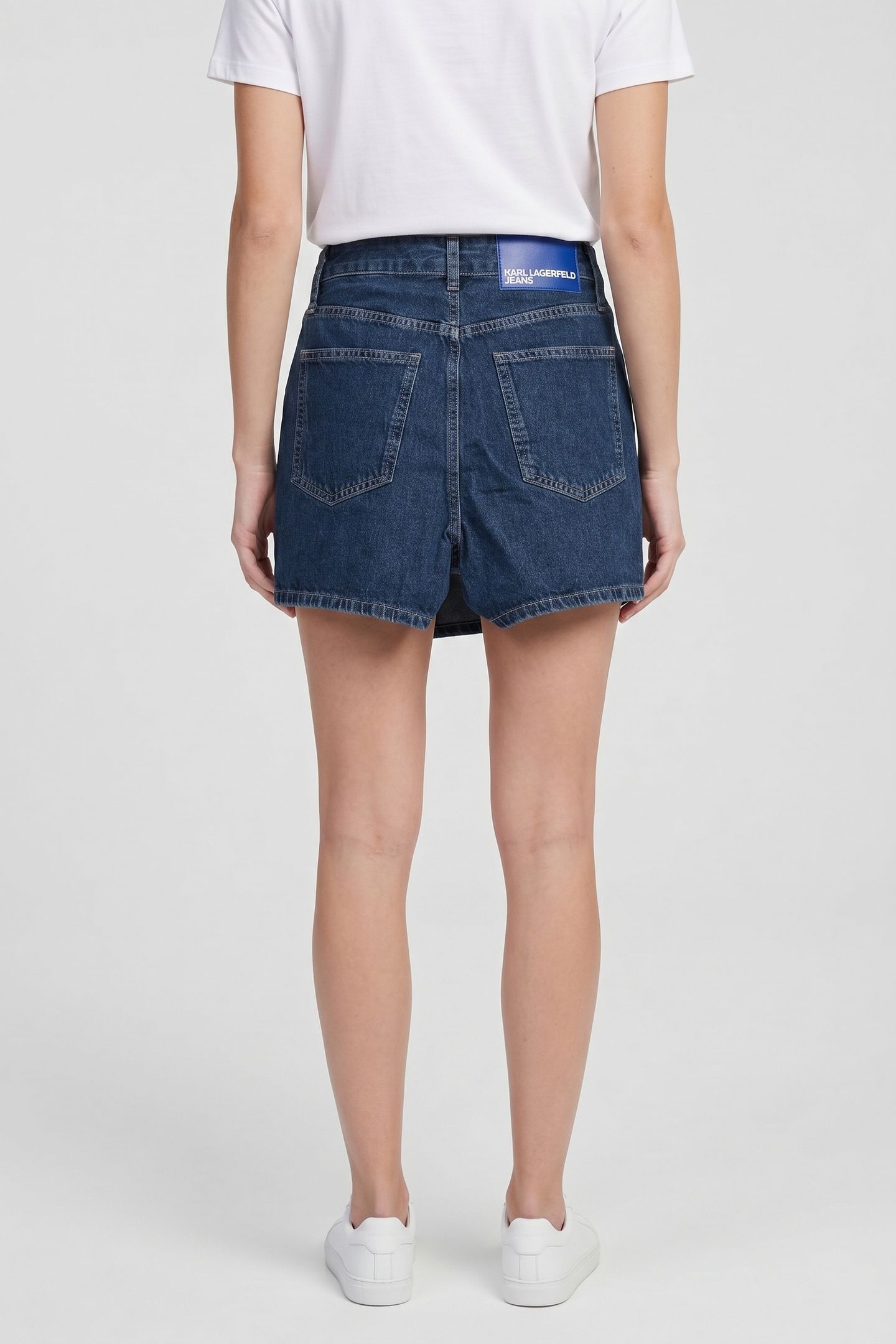 DENIM SKORT WASHED DARK BLUE 2