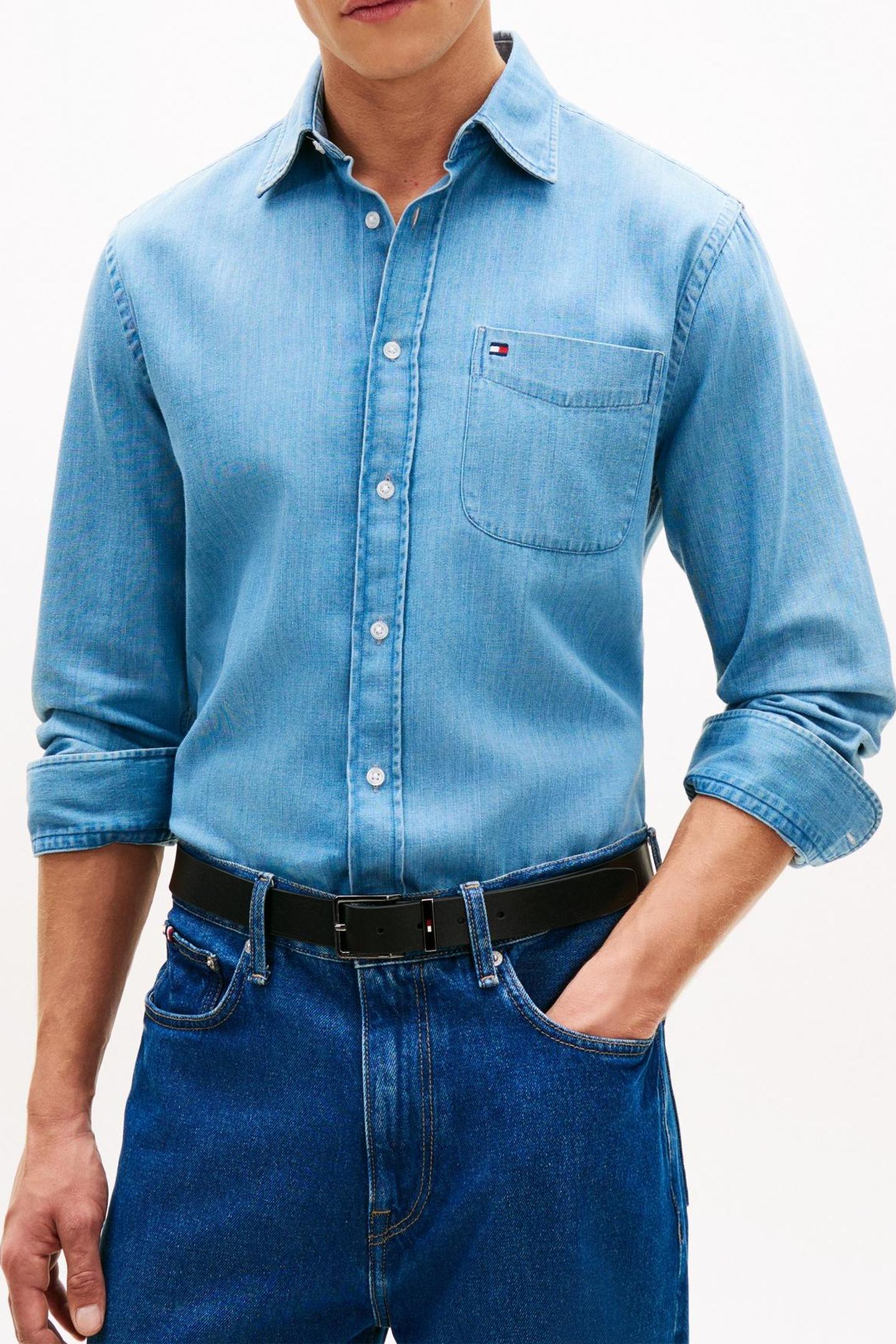 LIGHTWEIGHT DENIM SHIRT MID BLUE DENIM 1