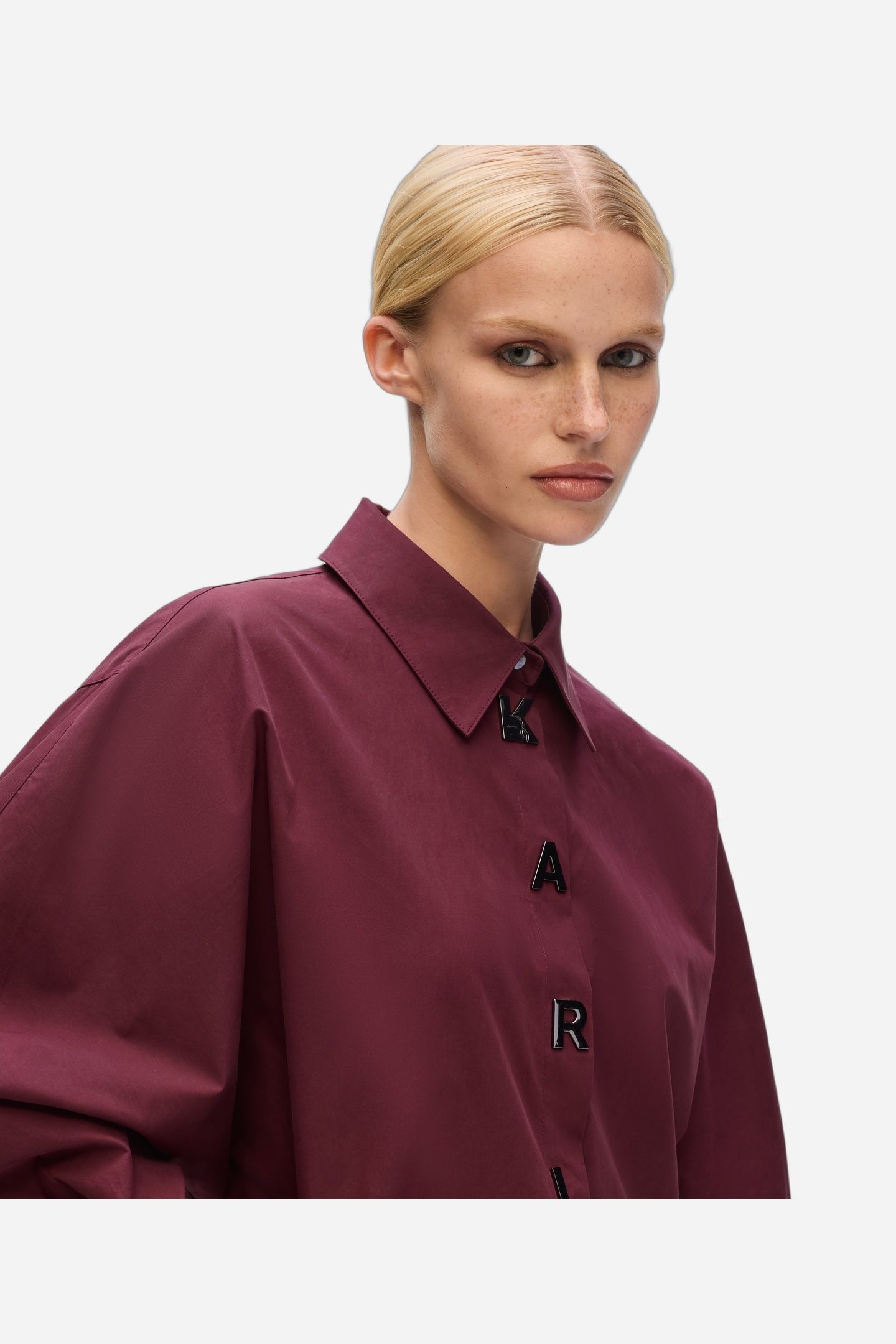 KARL SNAP FASHION POPLIN SHIRT WINDSOR BURGUNDY 2