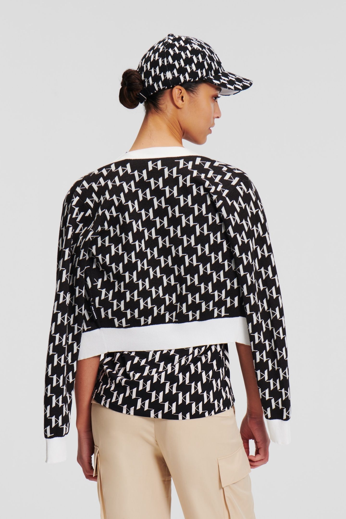 KL MONOGRAM SHORT CARDIGAN KL MONOGRAM BLACK/WHITE 4