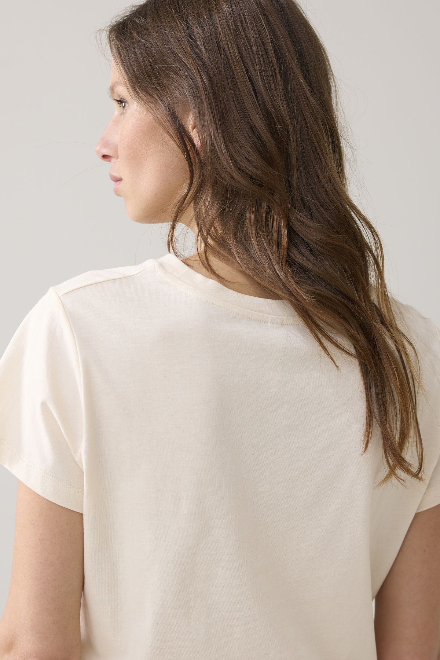 RHINE STONE LOGO TEE IVORY 2