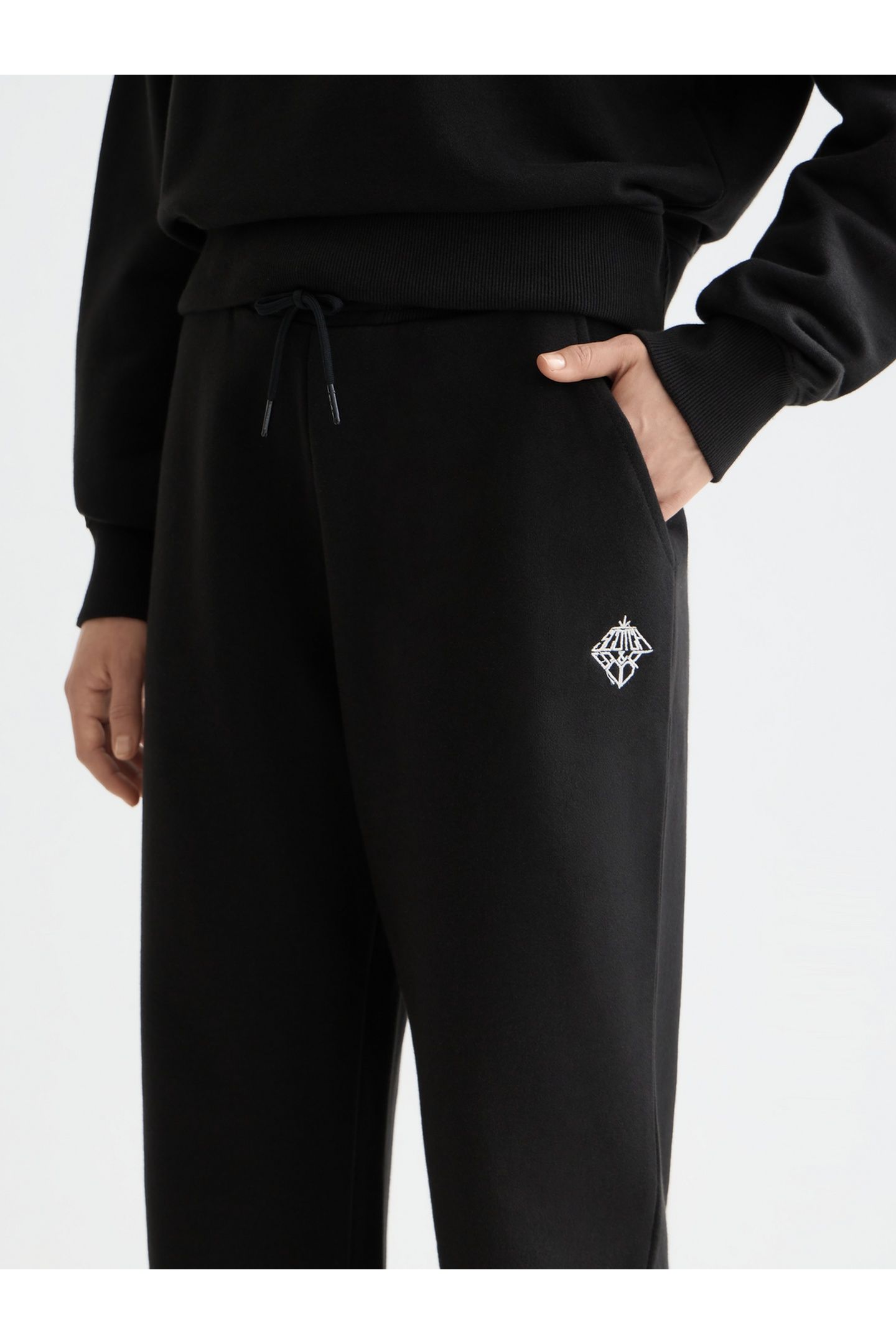 ARTWORK WIDE LEG SWEATPANTS BLACK 6