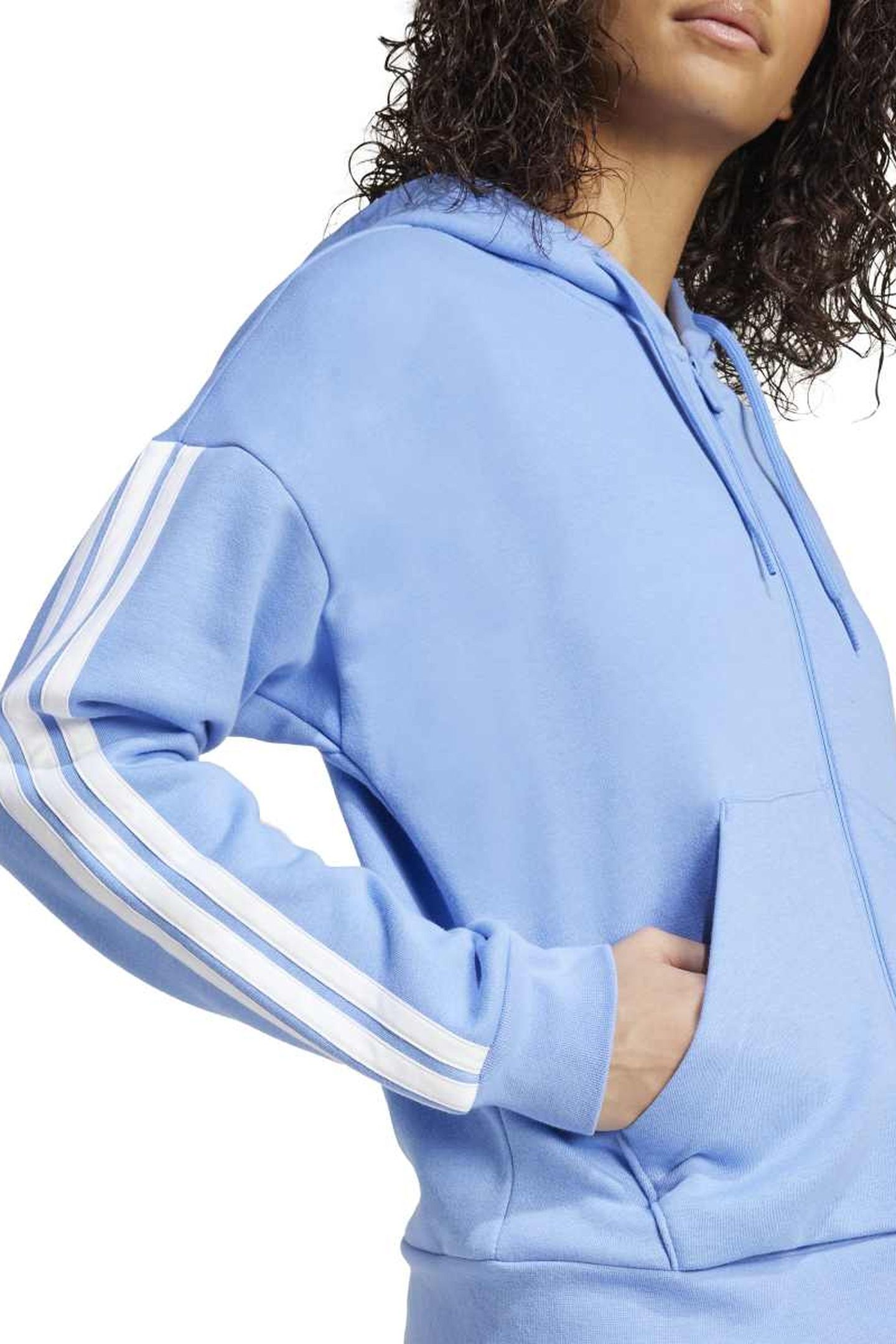 SPORTSWEAR ESSENTIALS 3-STRIPES FULL-ZIP FLEECE HOODIE BLUE 5