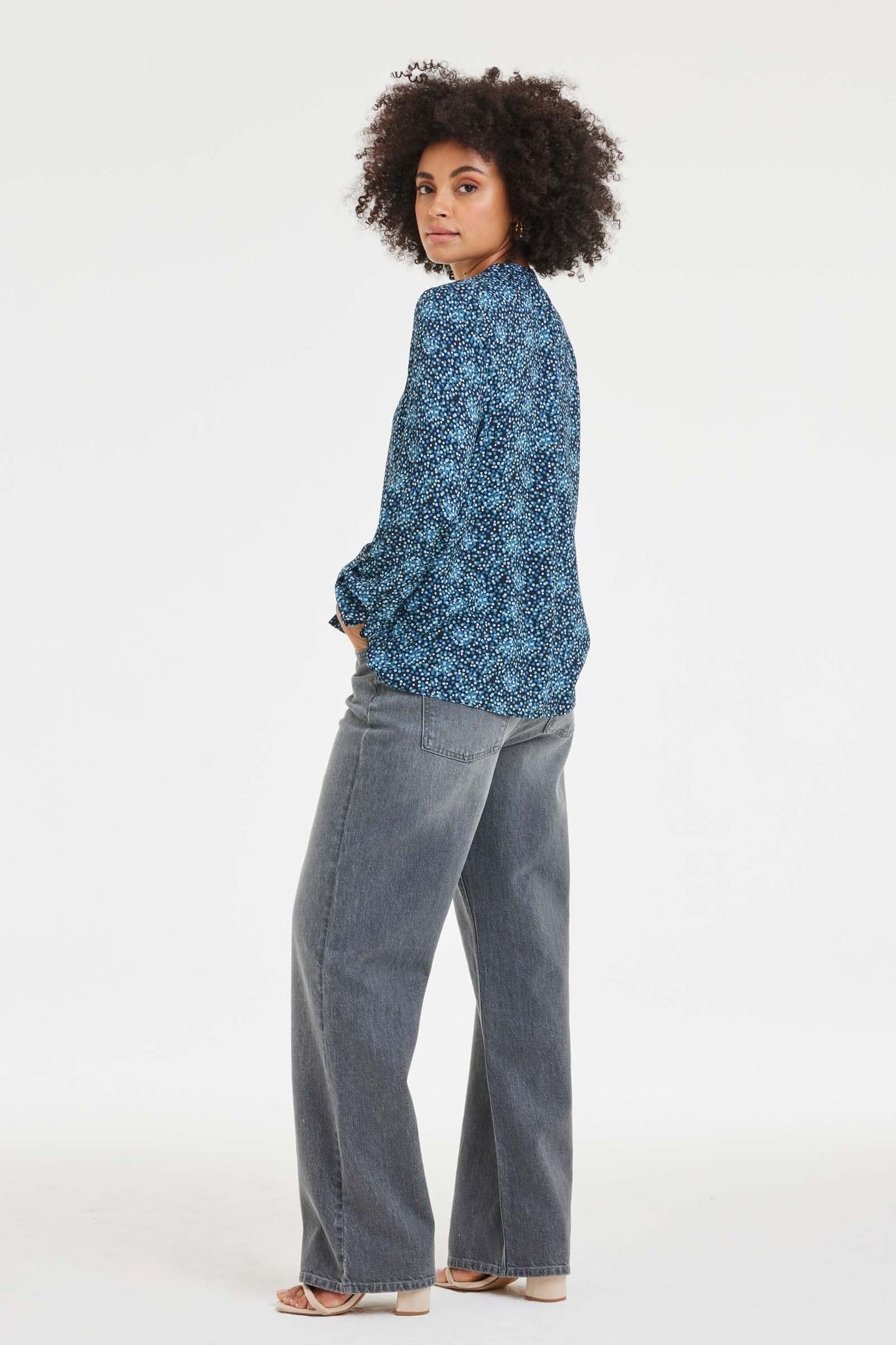 BLOUSE TYLA DARK BLUE FUJI XS PRINT 5