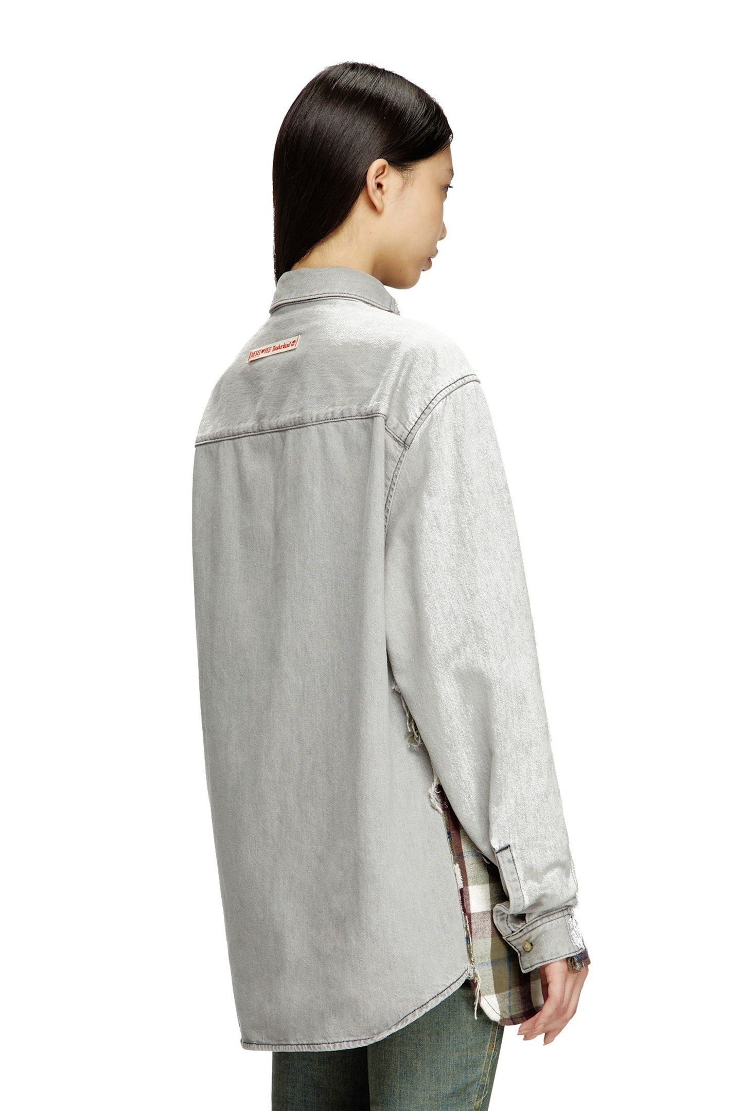 UNISEX DIESELOVES TBL FLANNEL/BACK DENIM SHIRT 4