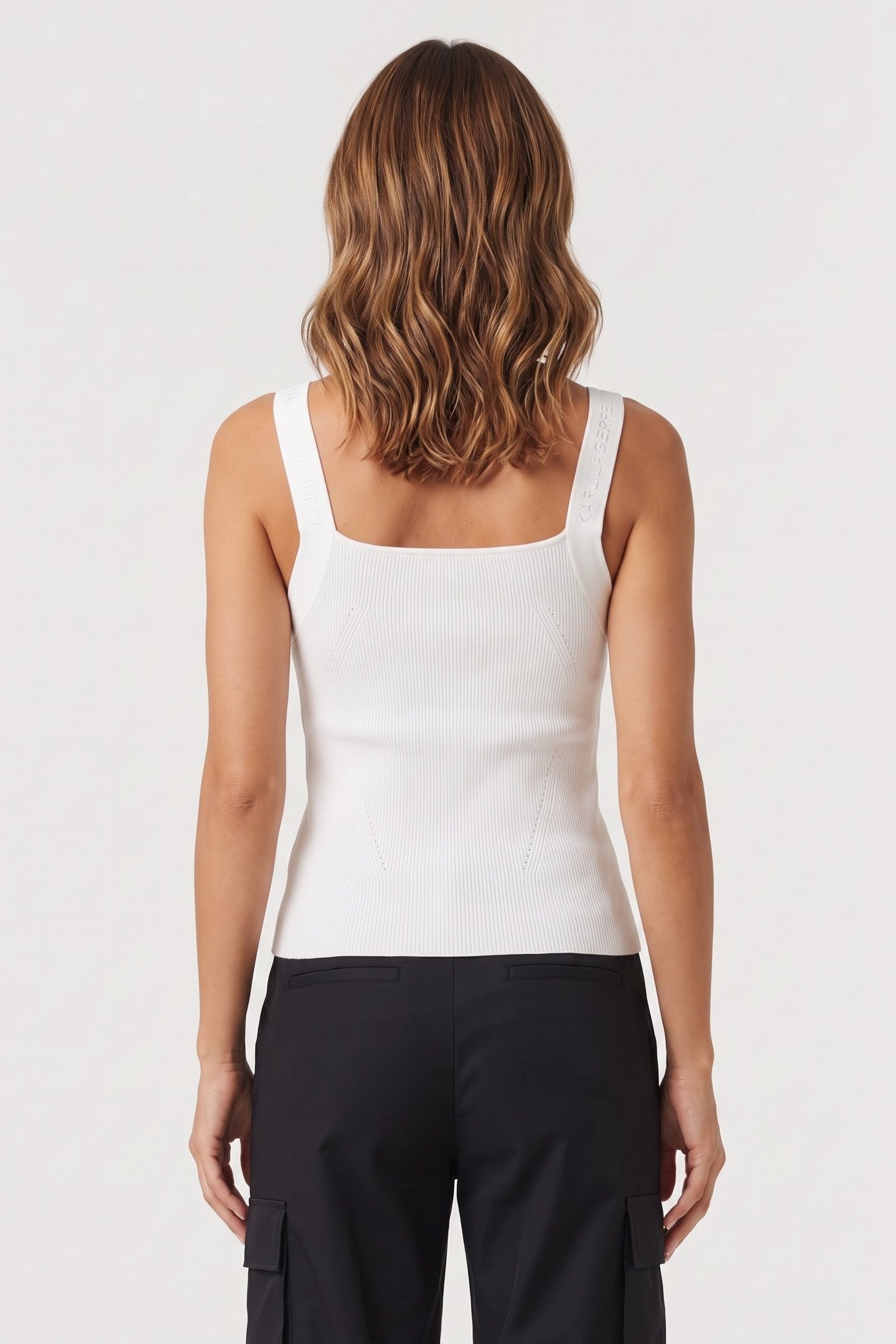 LOGO STRAP KNIT SINGLET OFF WHITE 2