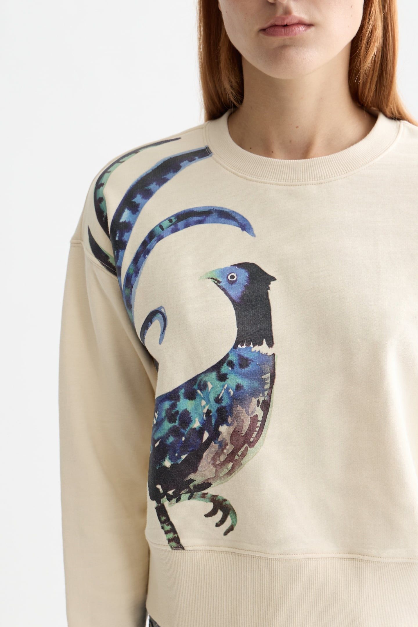 WASHED ARTWORK LOOSE FIT SWEATER EGGNOG 3