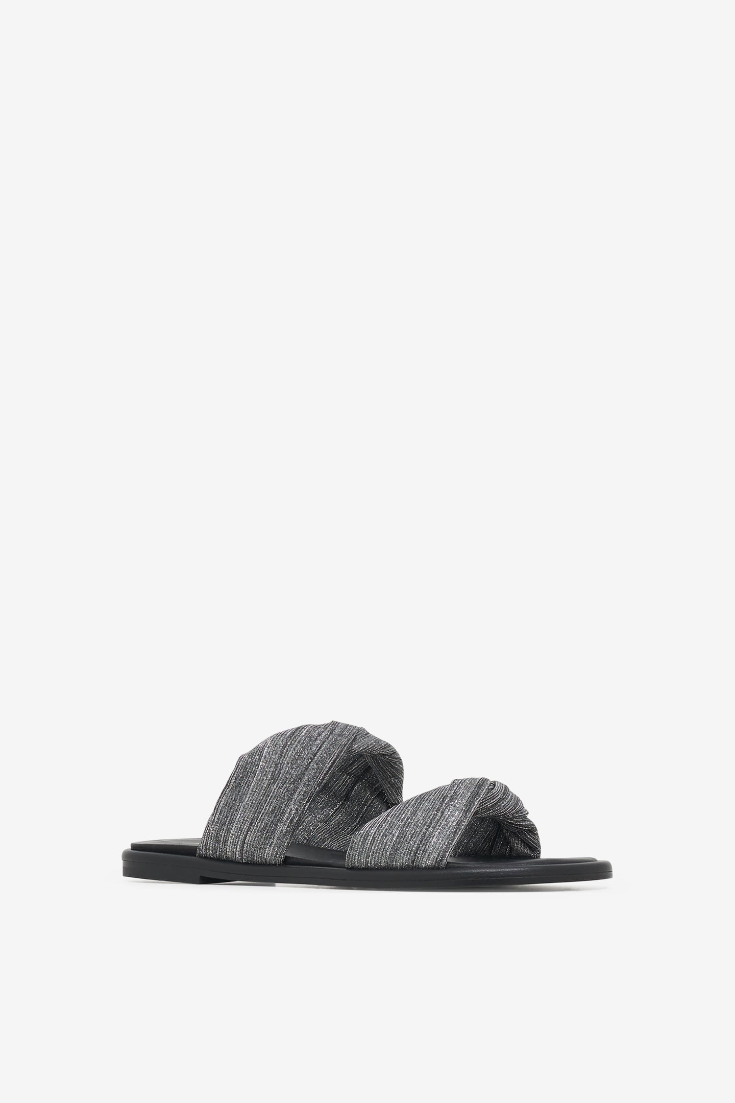 TWIST GLITTER MULES SILVER/BLACK 6