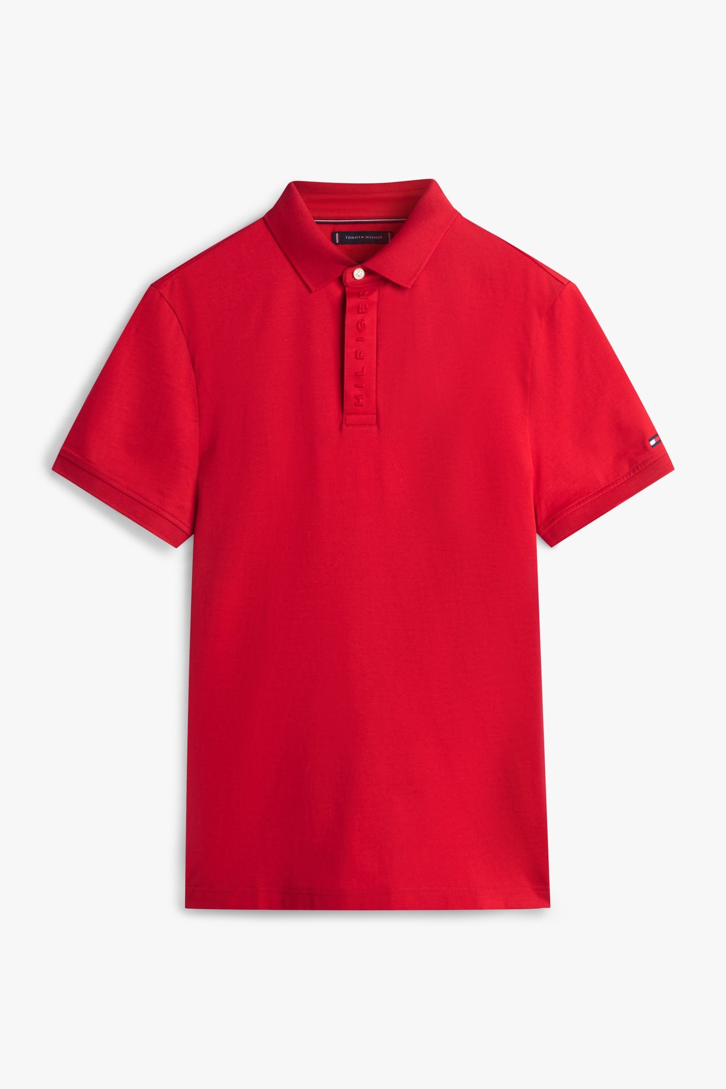 HIDDEN PLACKET DETAIL POLO MEDIUM RED 4