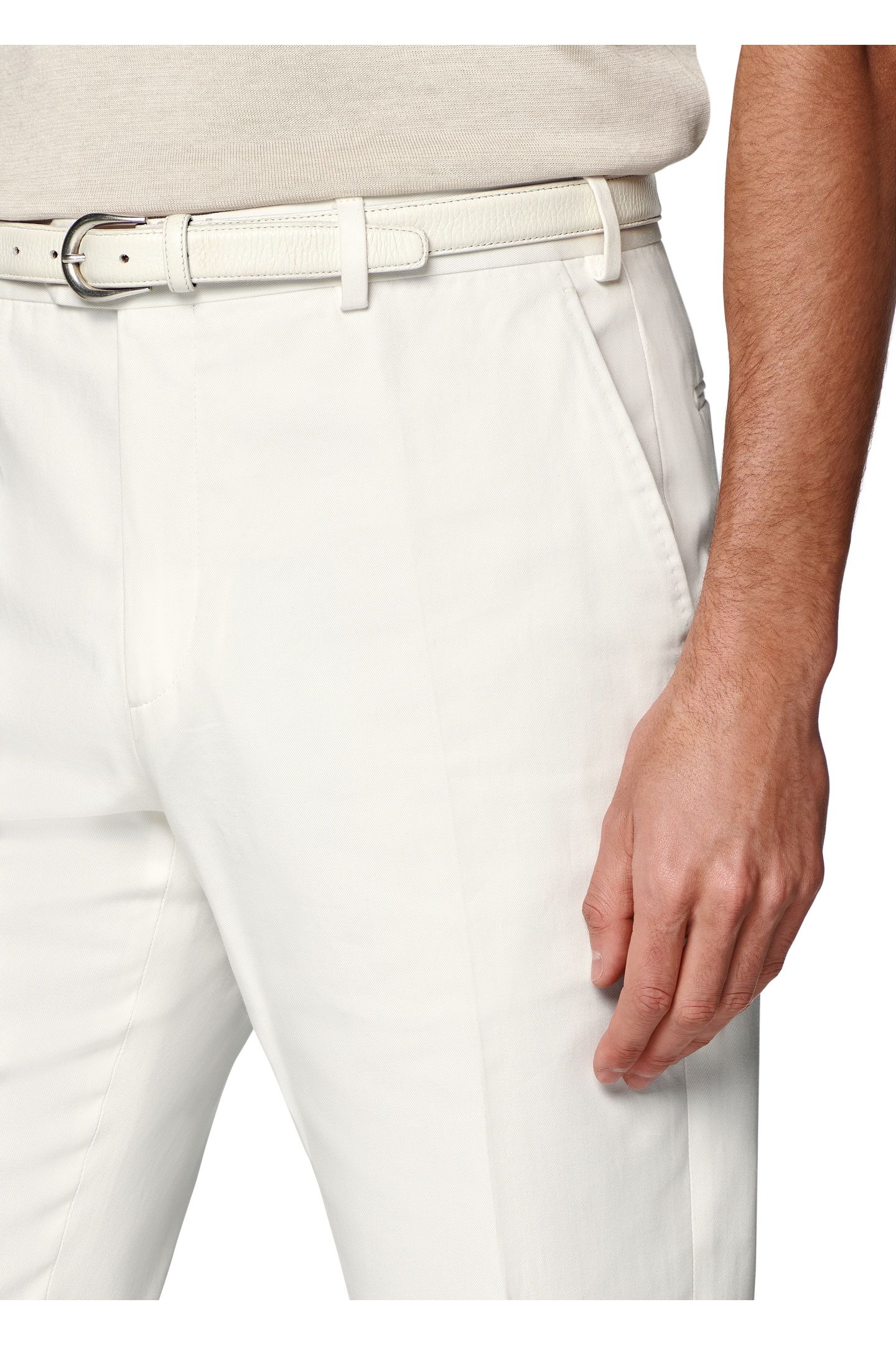 MILANO-OFF-WHITE-PURE COTTON FORMAL TROUSERS OFF-WHITE 8