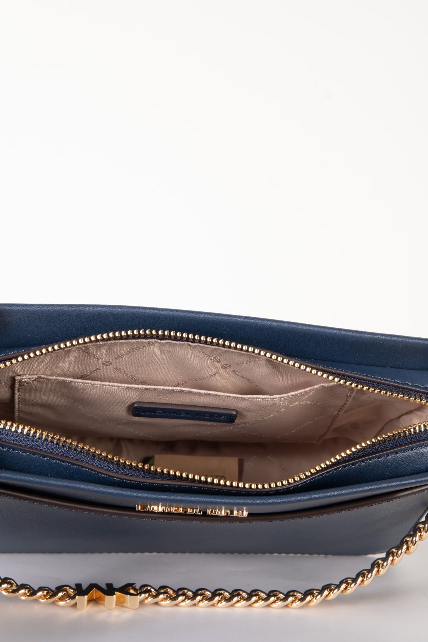 LARGE LEATHER CHAIN SWAG CROSSBODY NAVY 5