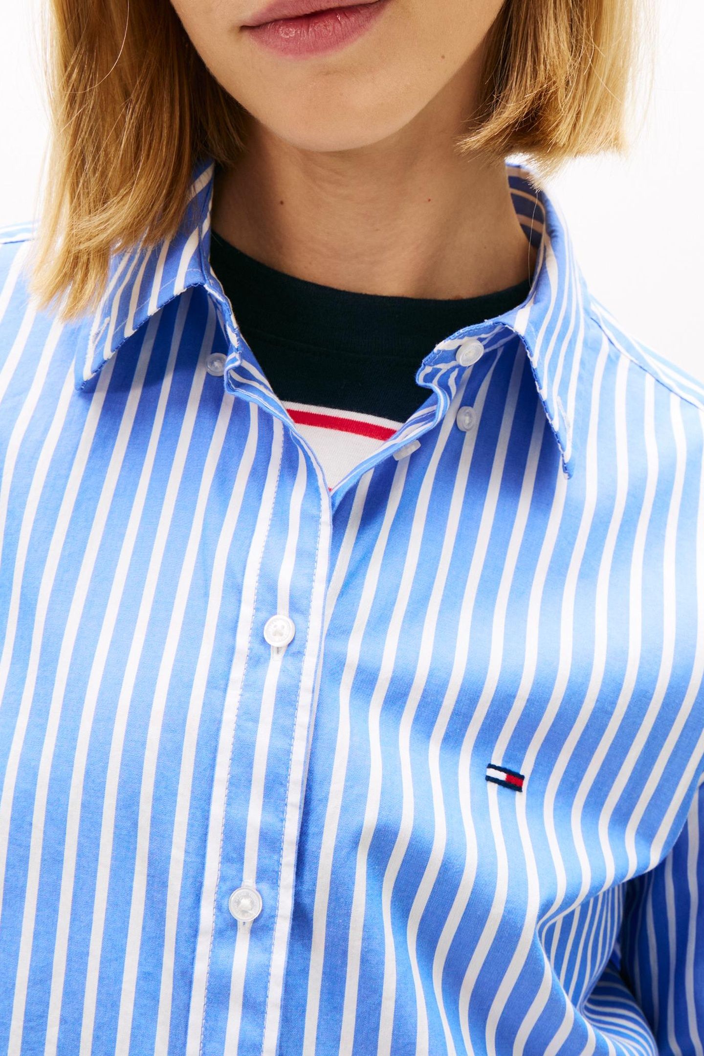 TJW REGULAR POPLIN SHIRT EMPIRE BLUE/STRIPE 5