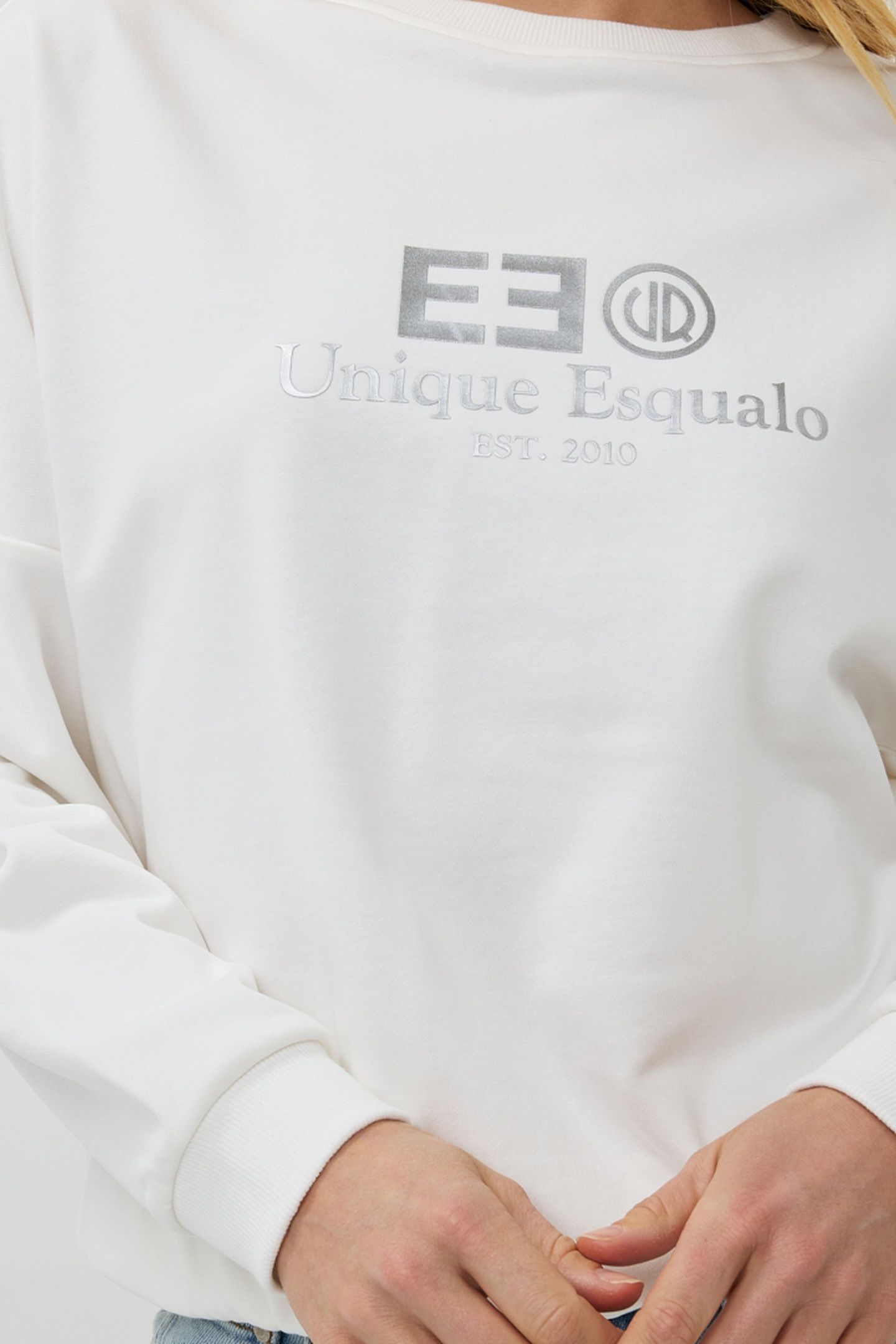 SWEATER RUBBER PRINT "EE SILVER 8