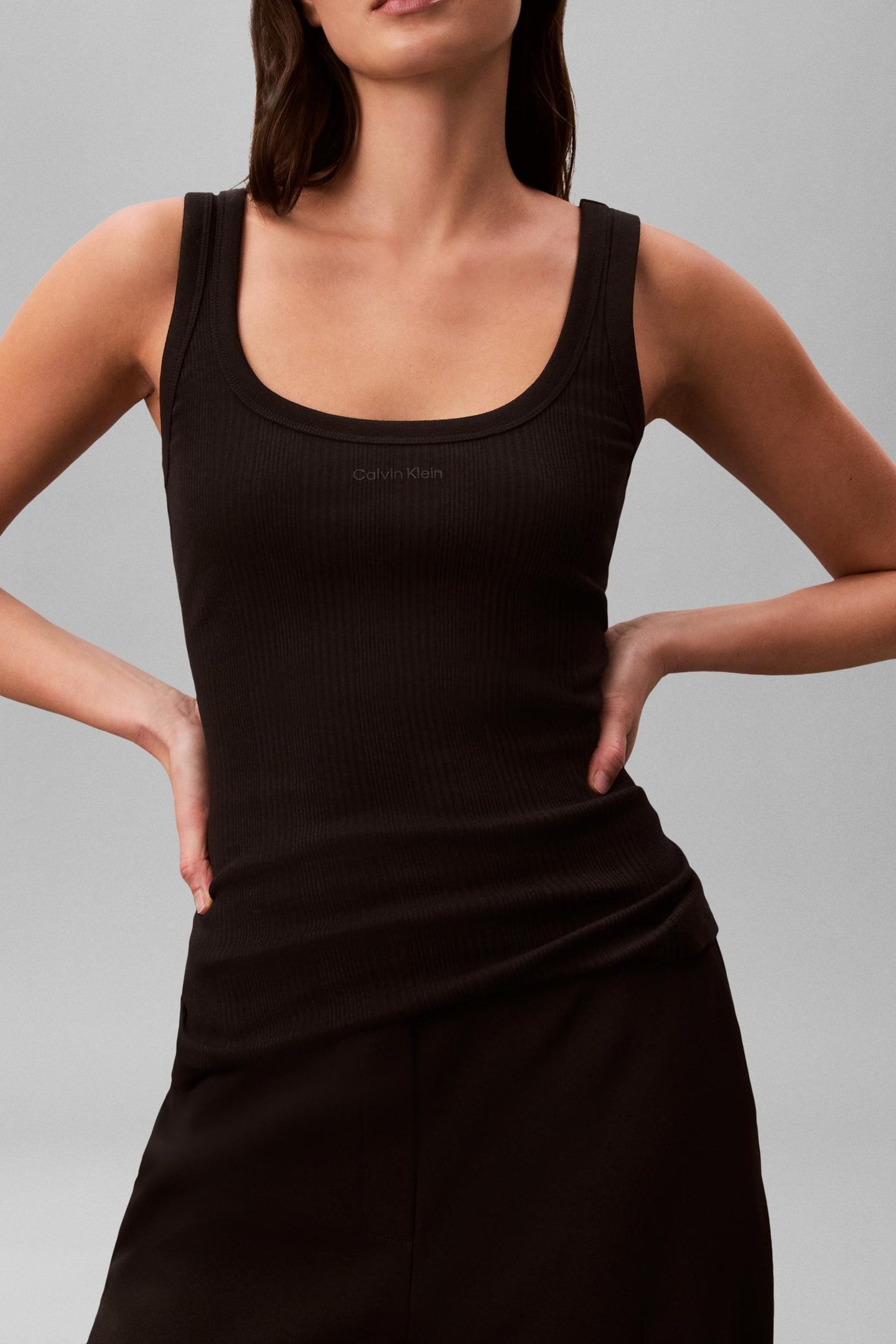 SL VARIGATED RIB TANK TOP BLACK 1