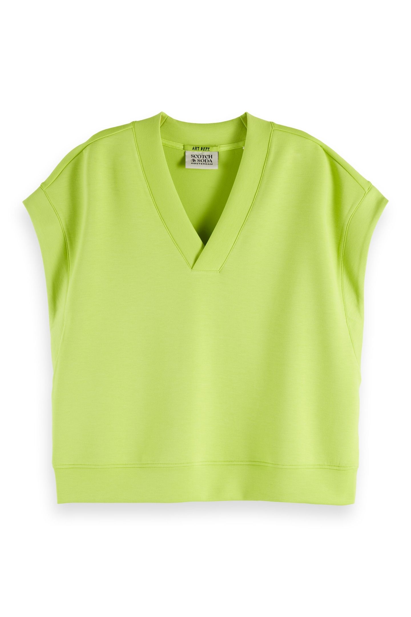 V-NECK SLEEVELESS MODAL SWEATSHIRT GREEN GLOW 6