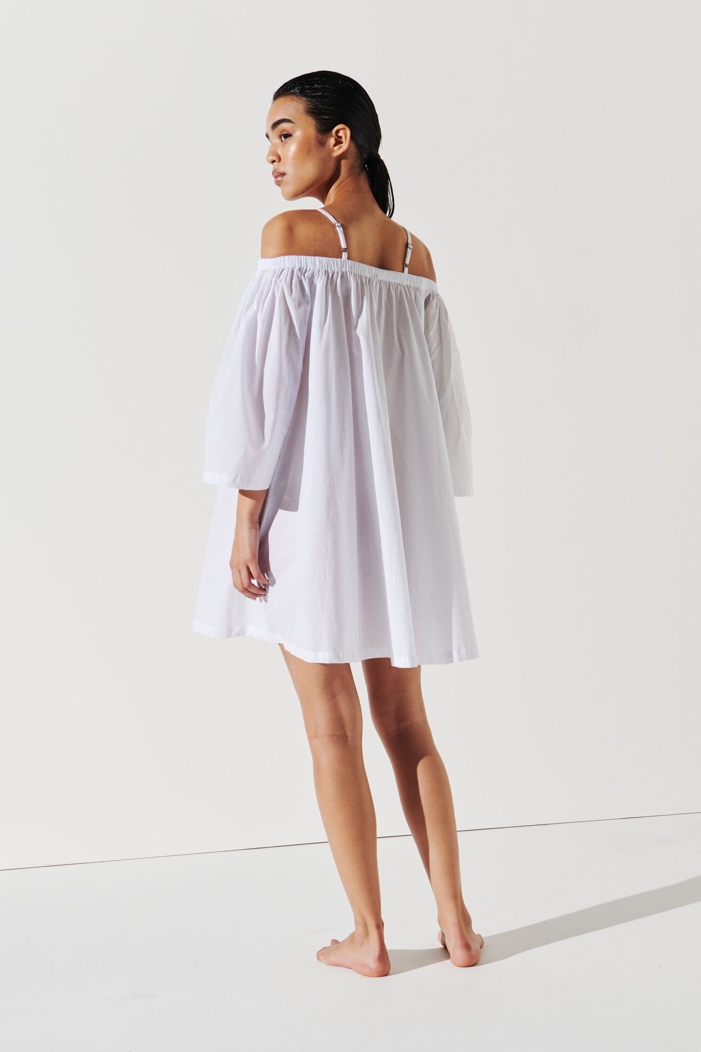KARL DNA OFF SHOULDER DRESS WHITE 2