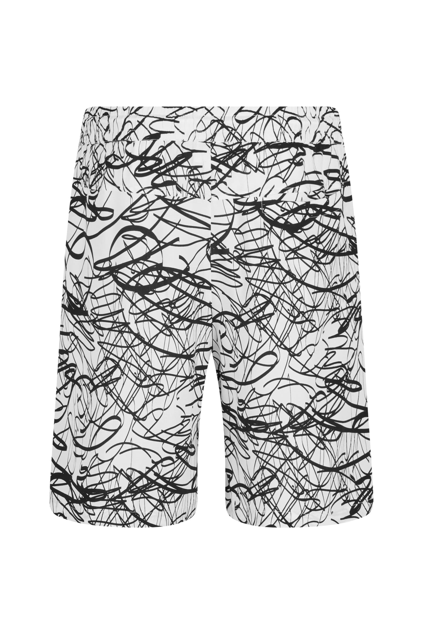 VISCOSE AOP RESORT SHORTS WHITESCRIBBLE 2