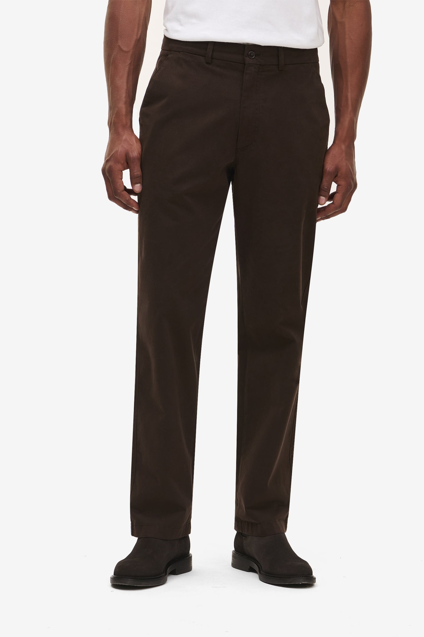 MELVILLE COTTON STRETCH DARK BROWN 1