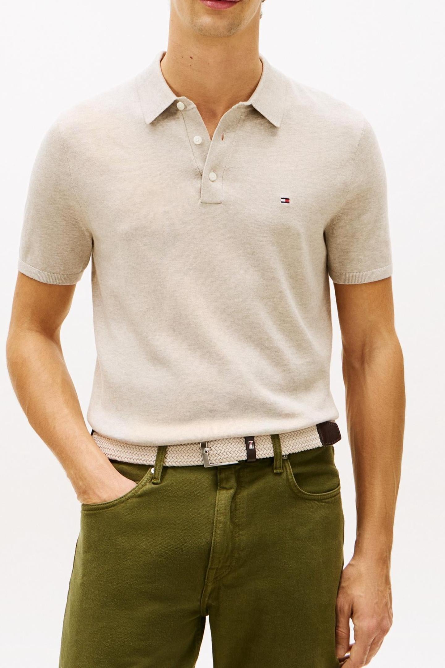 ESSENTIAL COTTON KNITTED SWEATER SANDALWOOD HEATHER 1