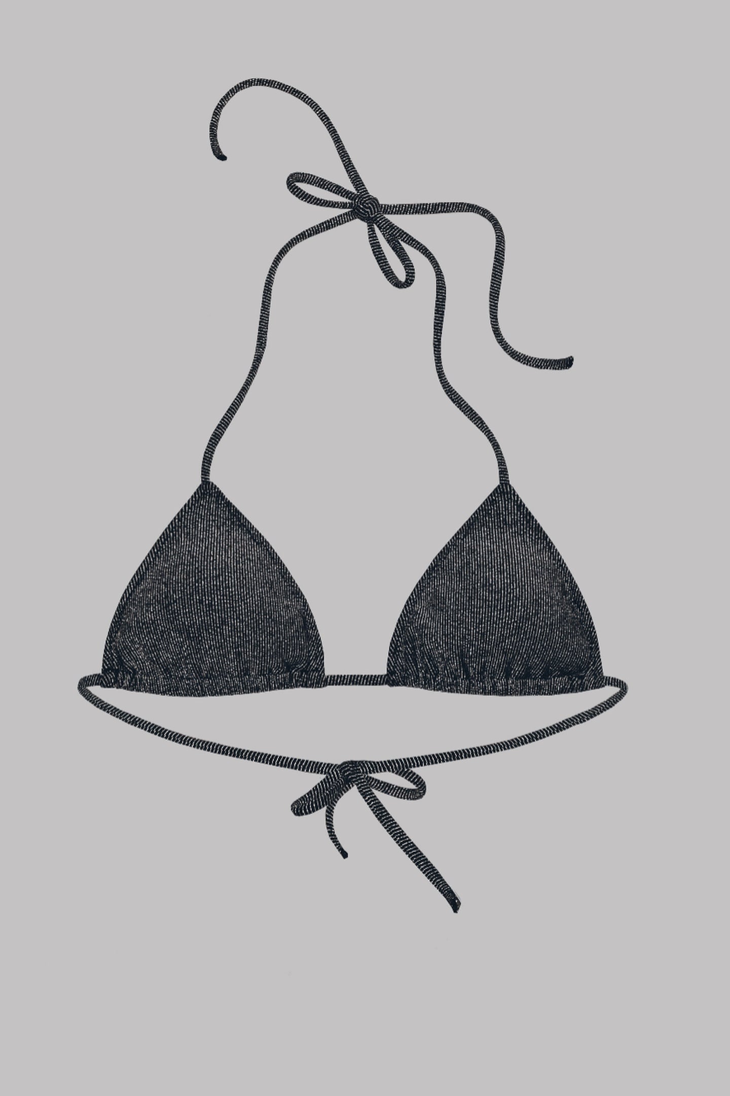 THE BLACK SPARKLY TRIANGLE BIKINI TOP 1