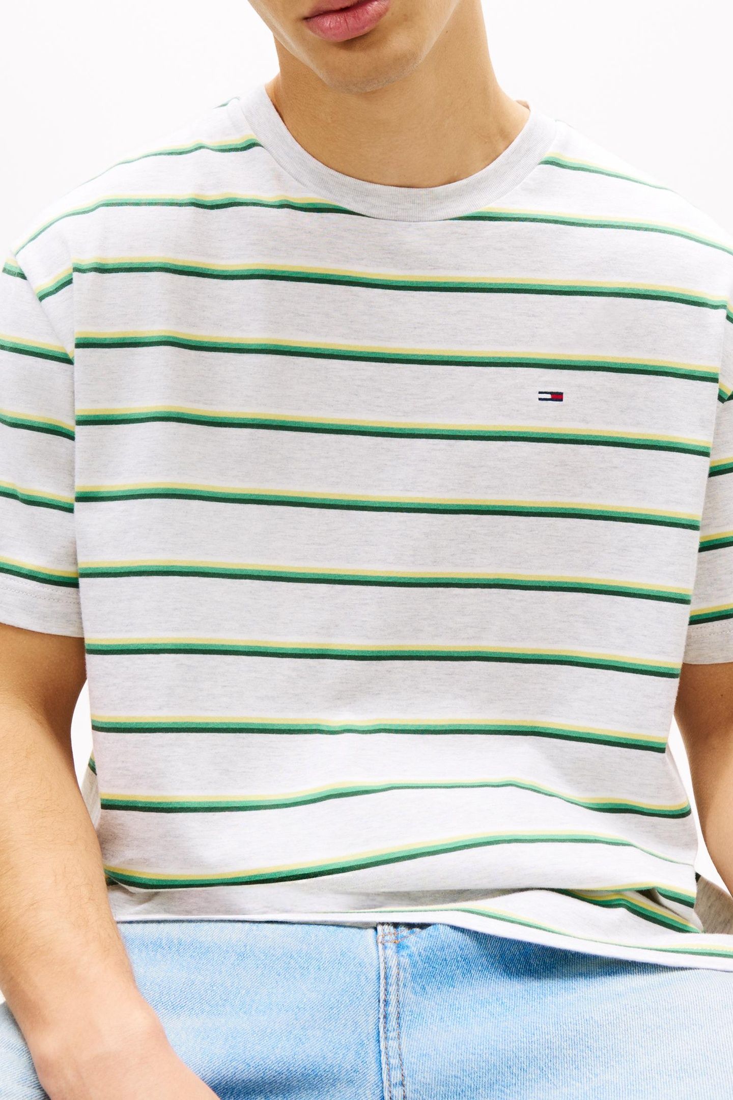 TJM RELAXED STRIPE SS TEE ICE GREY HEATHER STRIPE 5