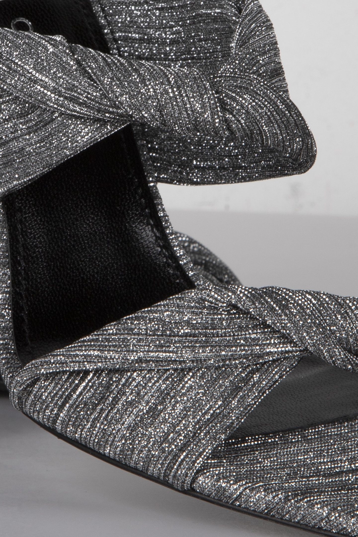 TWISTY GLITTER MULES SILVER/BLACK 8