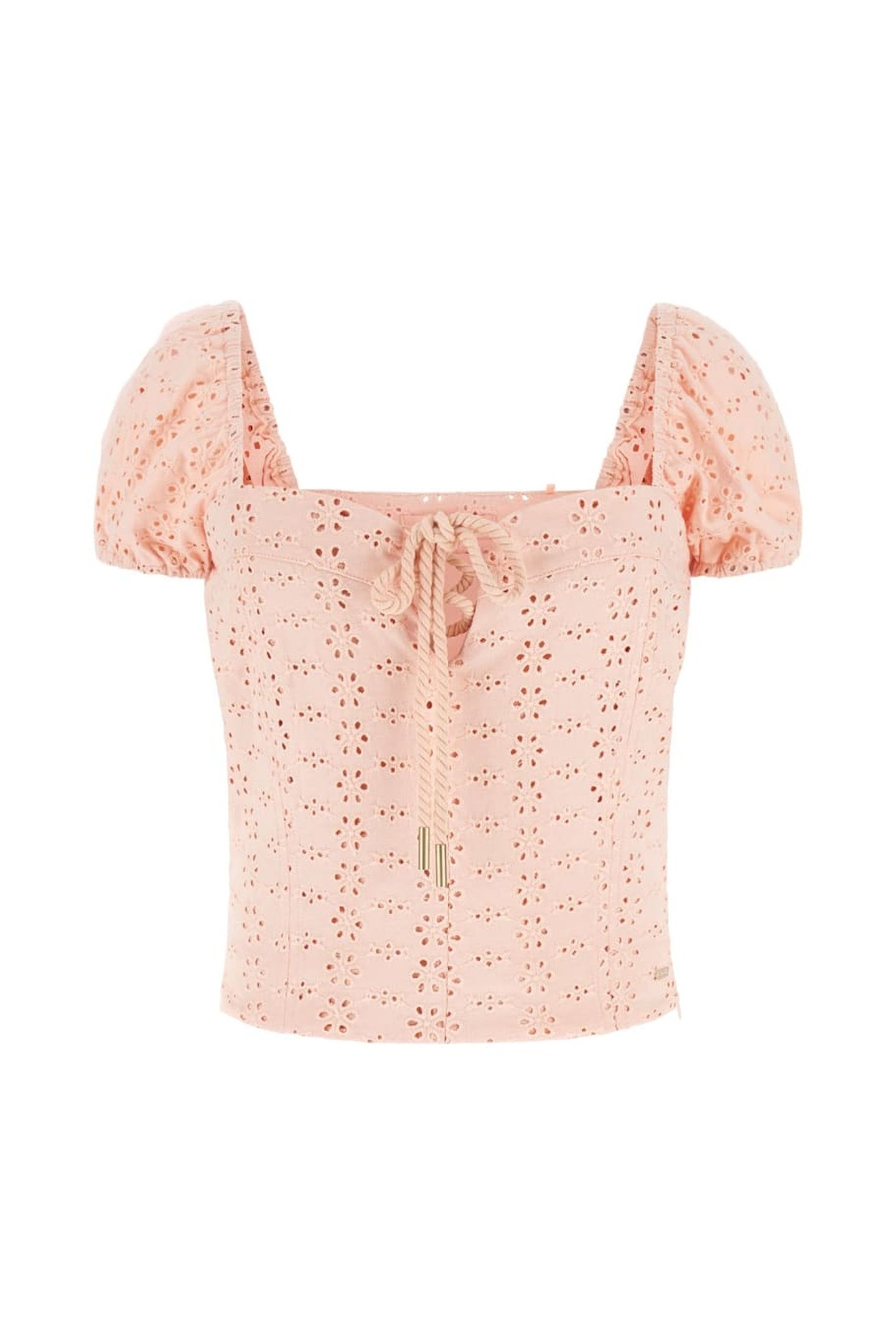 GUESS ECO ELIANE SS PUFFED TOP PEACH CREME MULTI 3