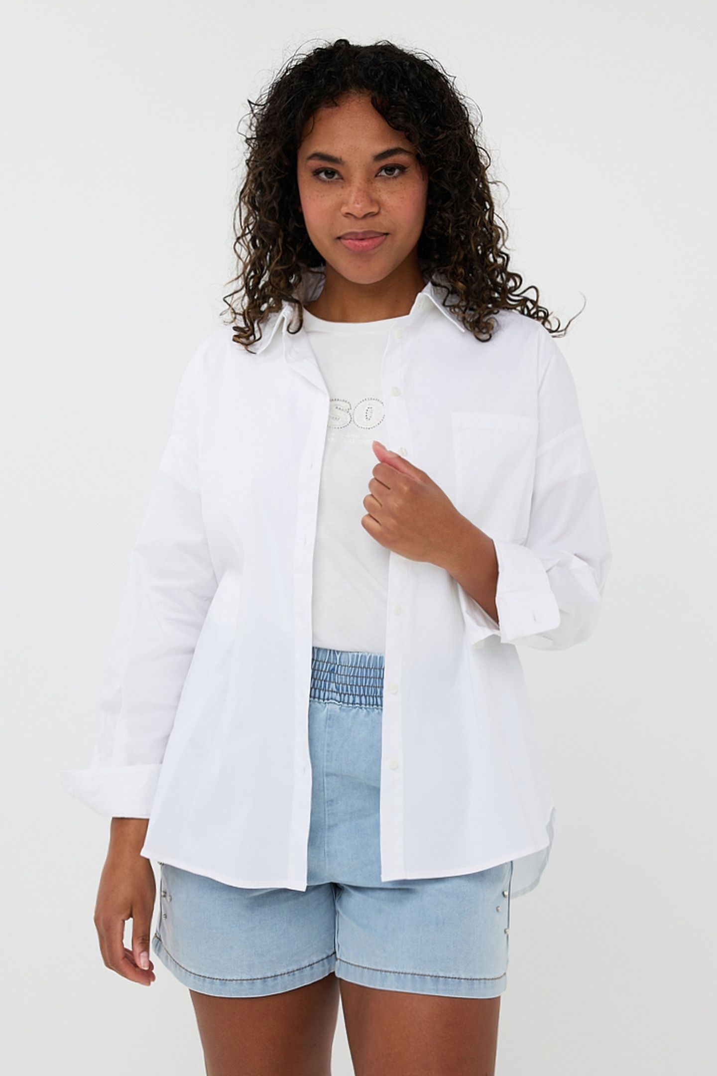 BLOUSE OVERSIZED POPLIN OFF WHITE 2
