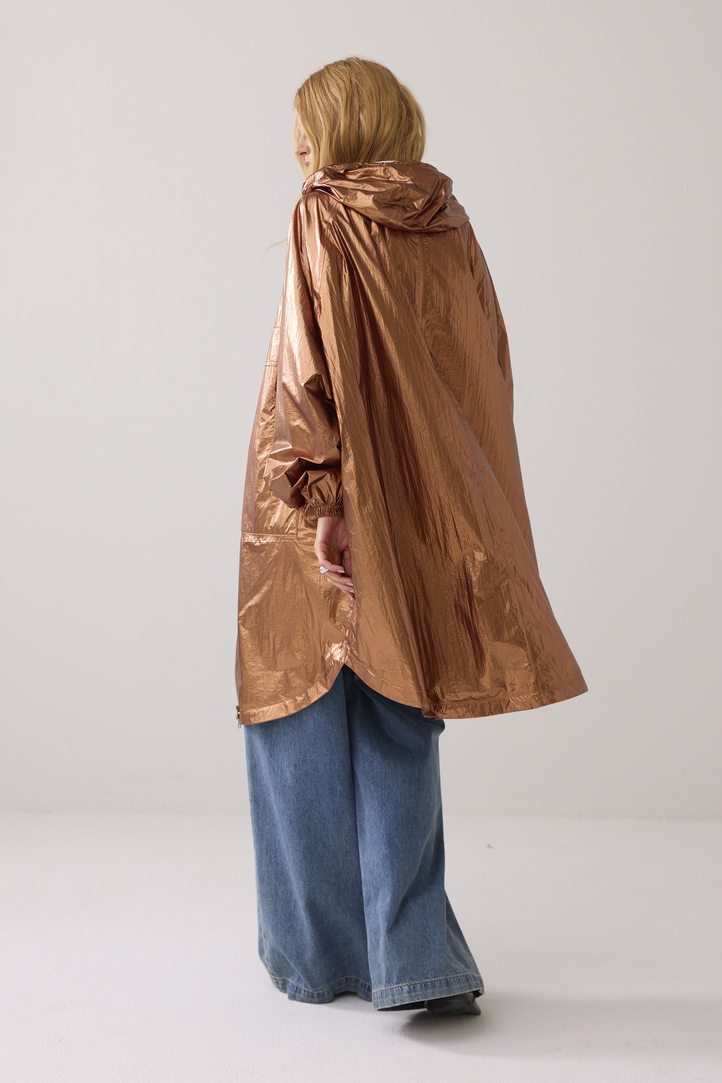 JACKET METALLIC RAIN CACAO 2