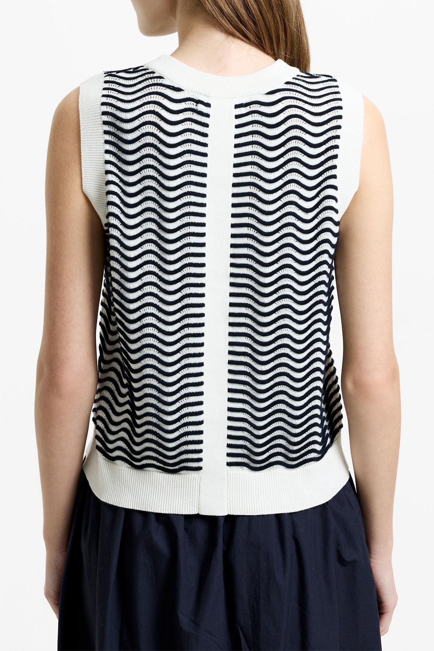 LONDON SLVLSS JUMPER CREAM/NAVY 2