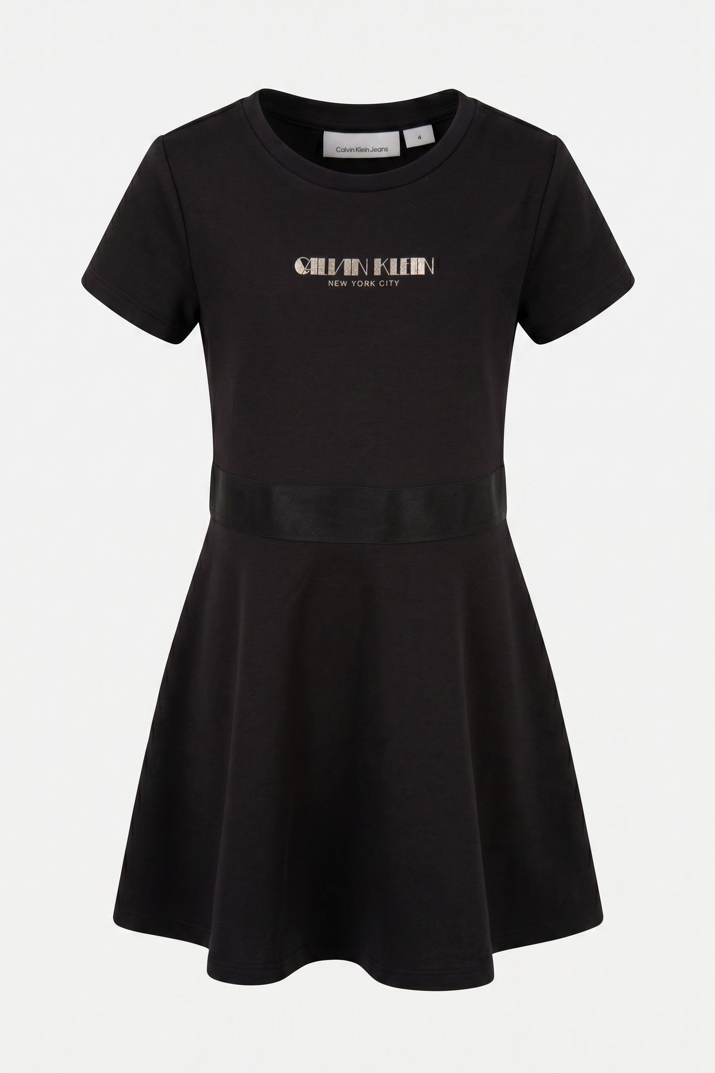 GIRLS FIT AND FLARE PUNTO DRESS BLACK 2