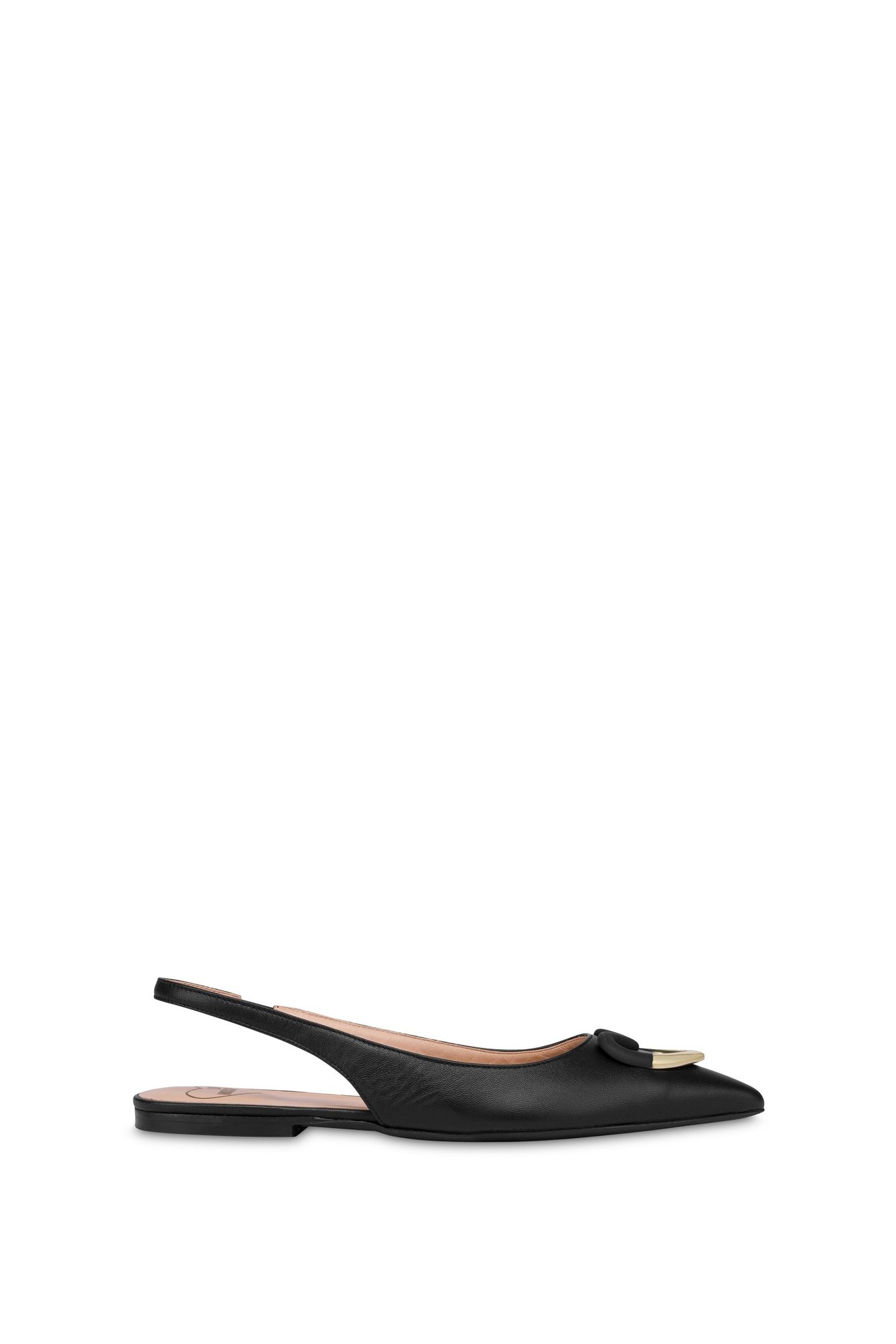 NAPPA LEATHER SLINGBACK BALLET FLATS BLACK 1
