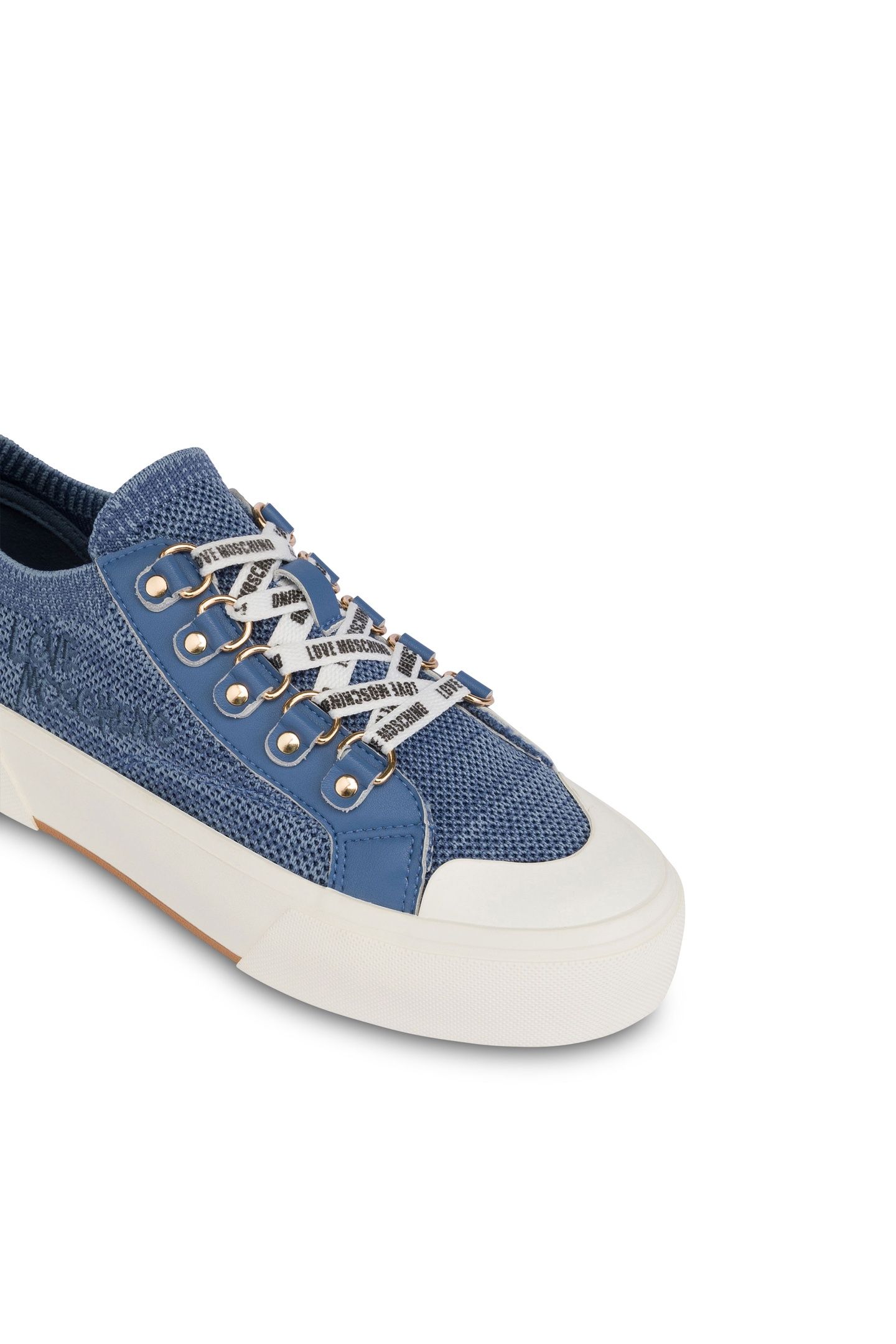 SNEAKERS IN STOCKING AND CALFSKIN BLUE 4