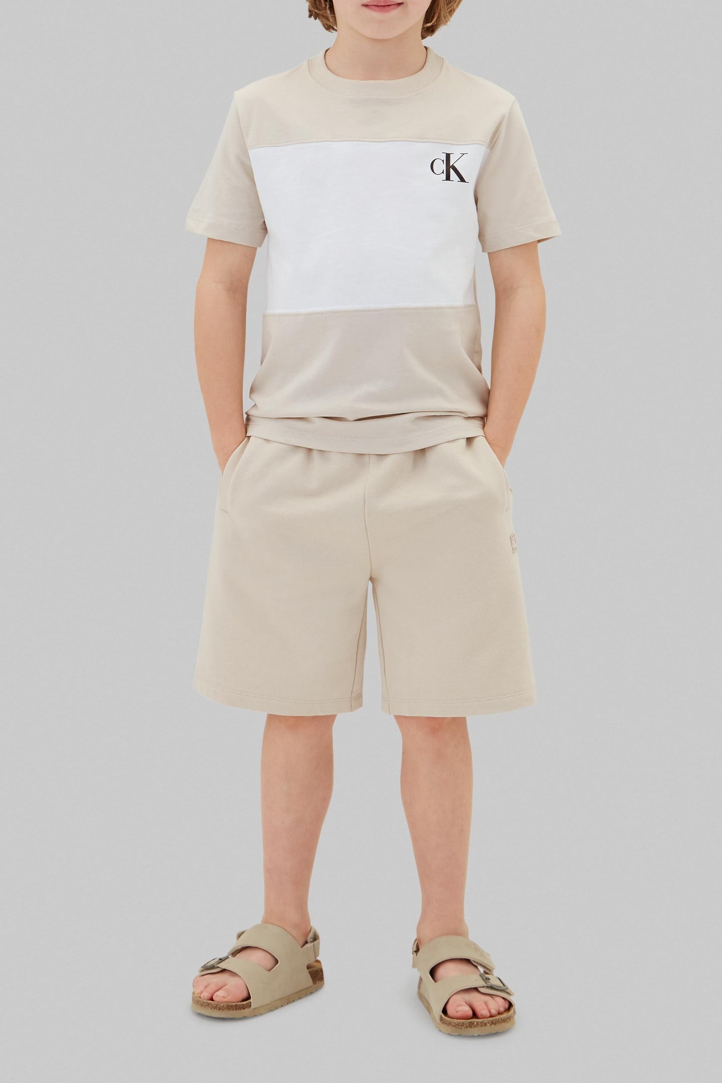 BOYS COLOR BLOCK 2-PACK T-SHIRTS OATMEAL 2