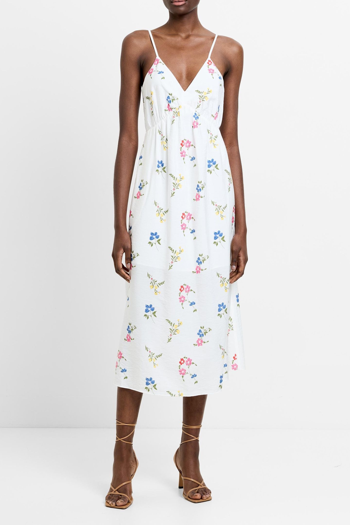 KIRSTY DRAPE SUN DRESS WHITE MULTI 1