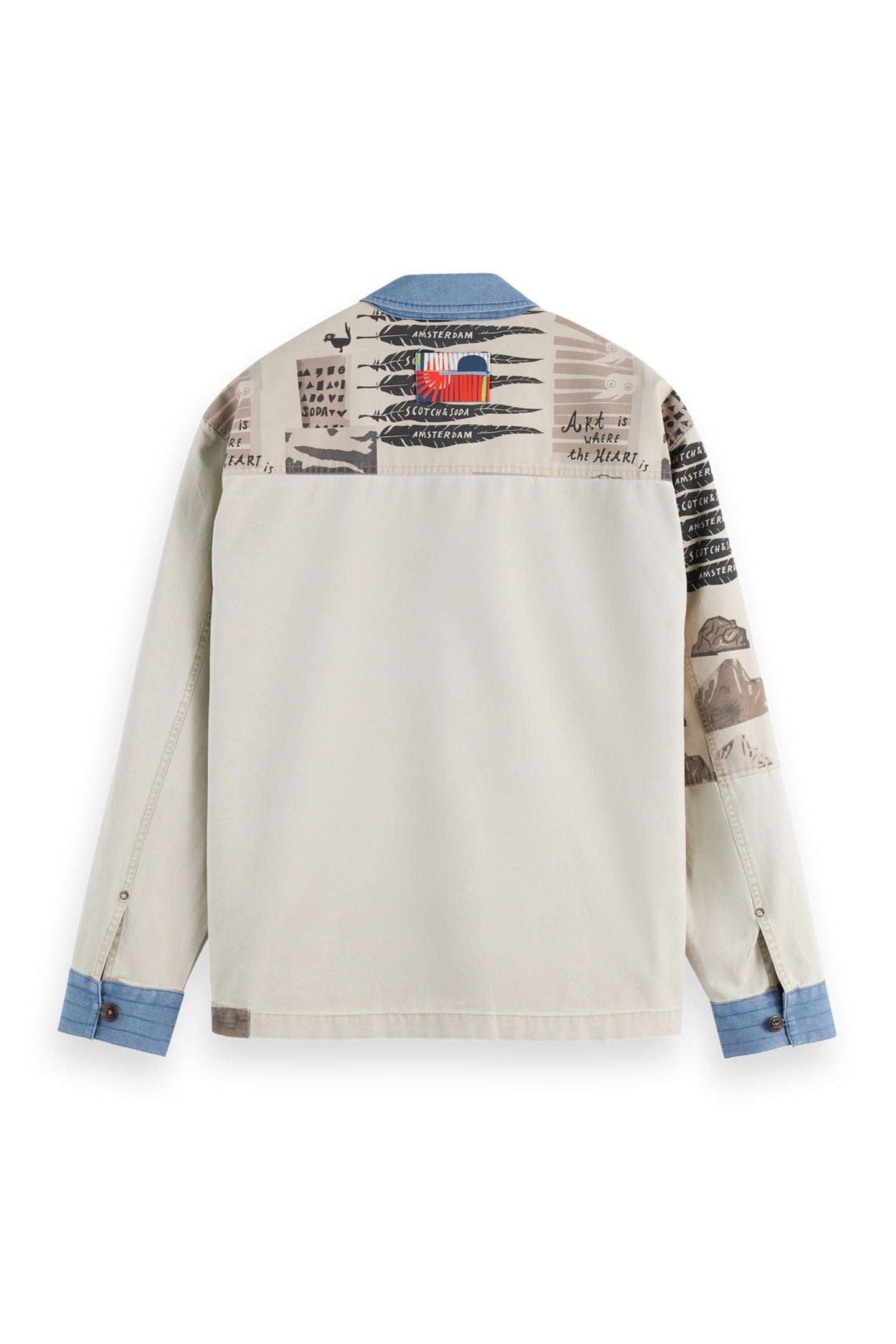 PRINTED & WASHED COLOUR BLOCK WORKER JACKET ART DEPT COLLAGE 2