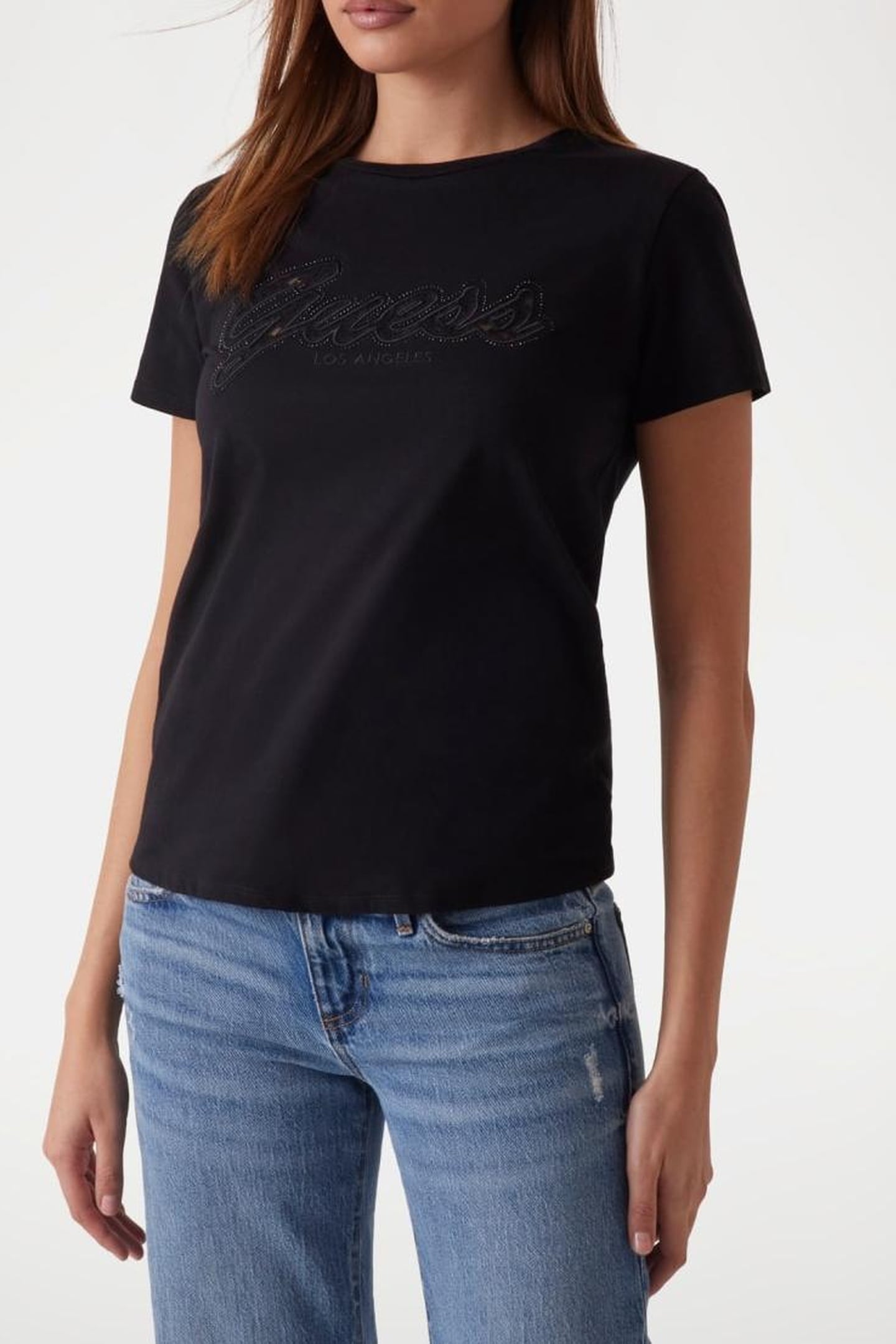 GUESS ECO SS SCRIPT LACE LOGO JET BLACK A996 2